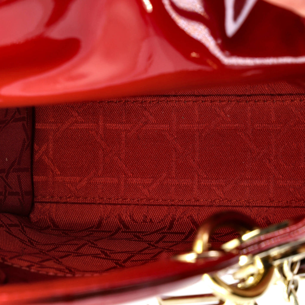 Lady Dior Chain Bag Cannage Quilt Patent Mini