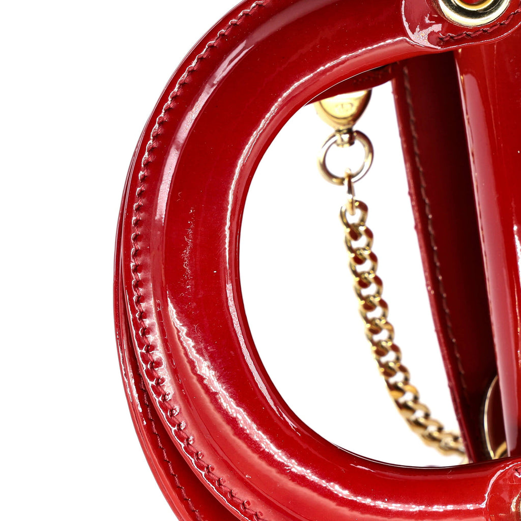 Lady Dior Chain Bag Cannage Quilt Patent Mini