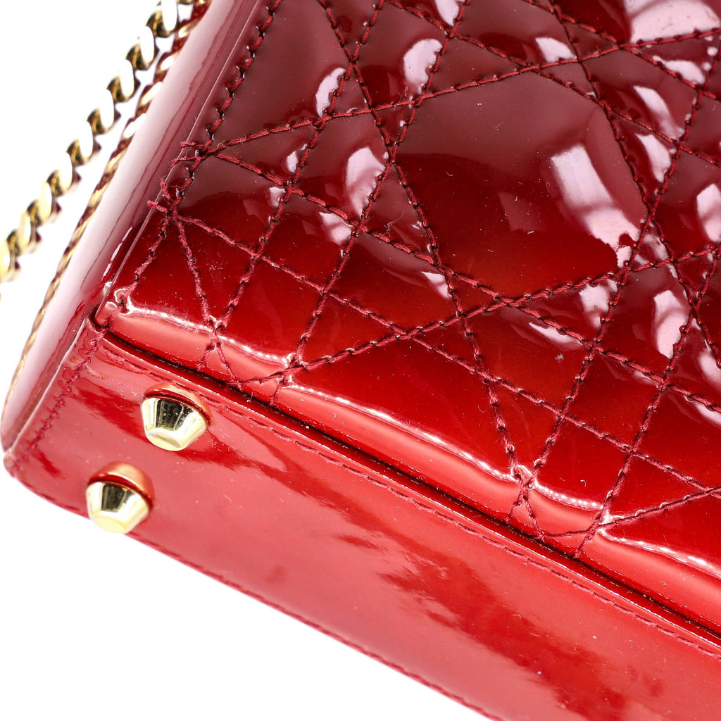 Lady Dior Chain Bag Cannage Quilt Patent Mini