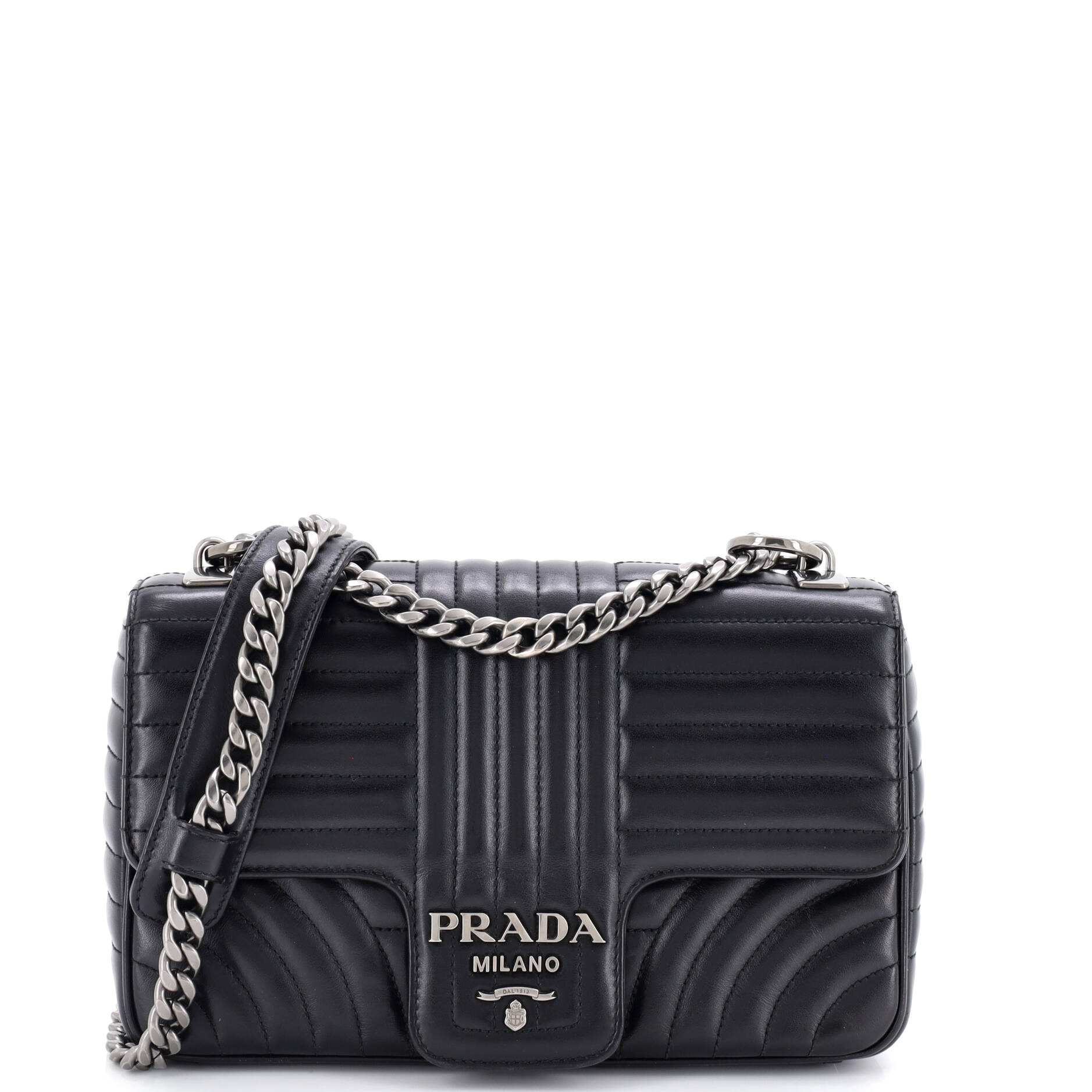 Chain Flap Shoulder Bag Diagramme Quilted Leather Medium