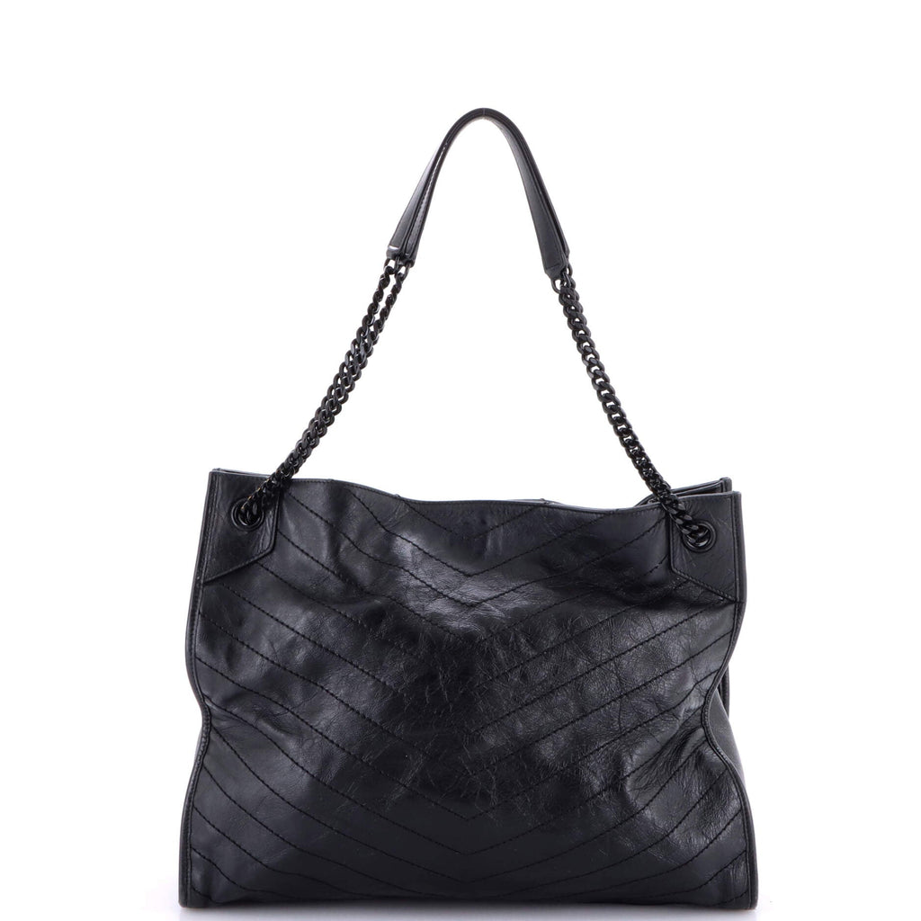 Niki Shopping Tote Matelasse Chevron Leather Large