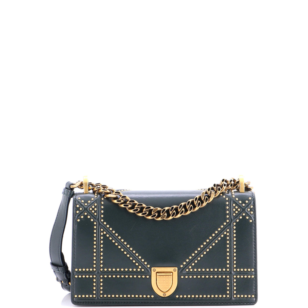 Diorama Flap Bag Studded Leather Small