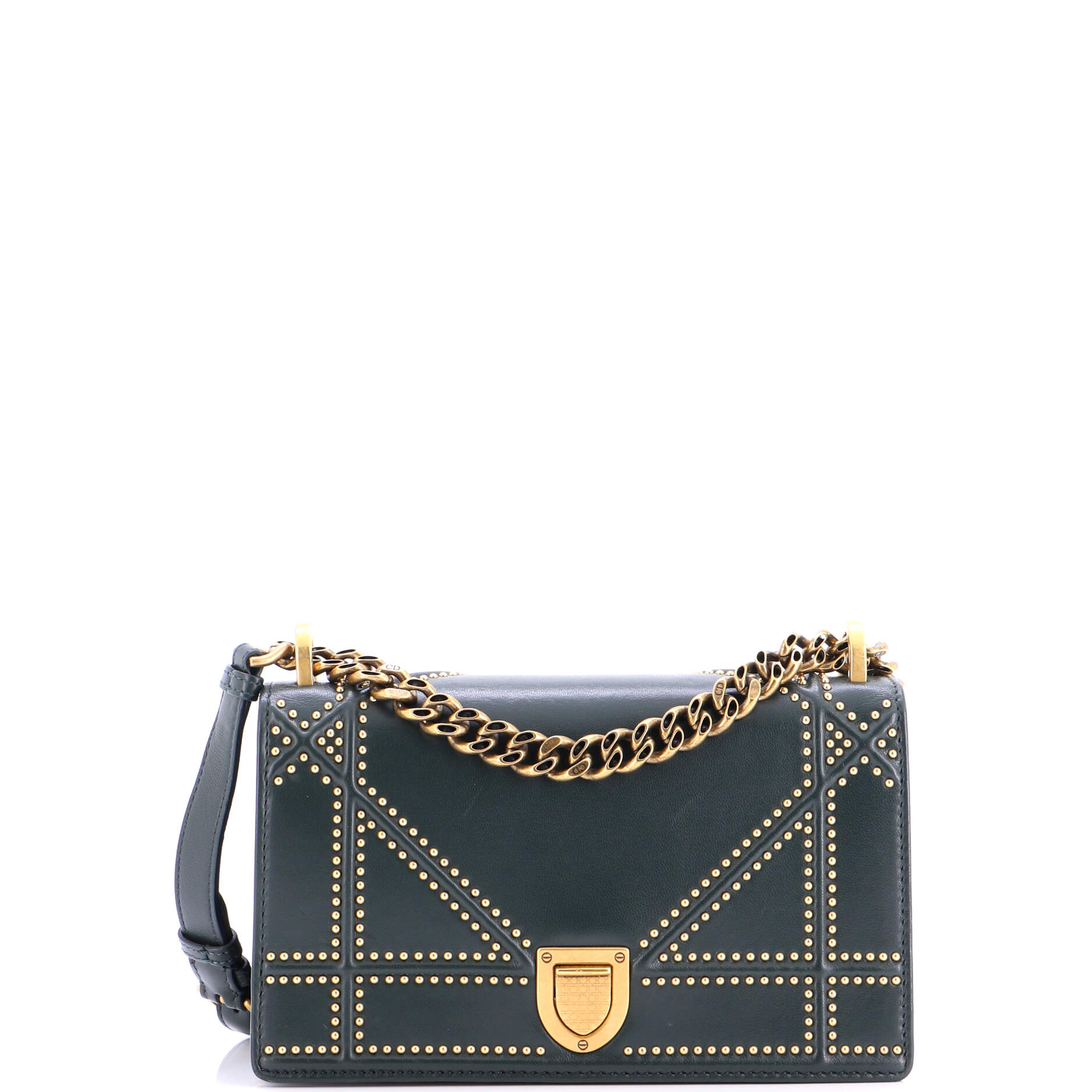 Diorama Flap Bag Studded Leather Small