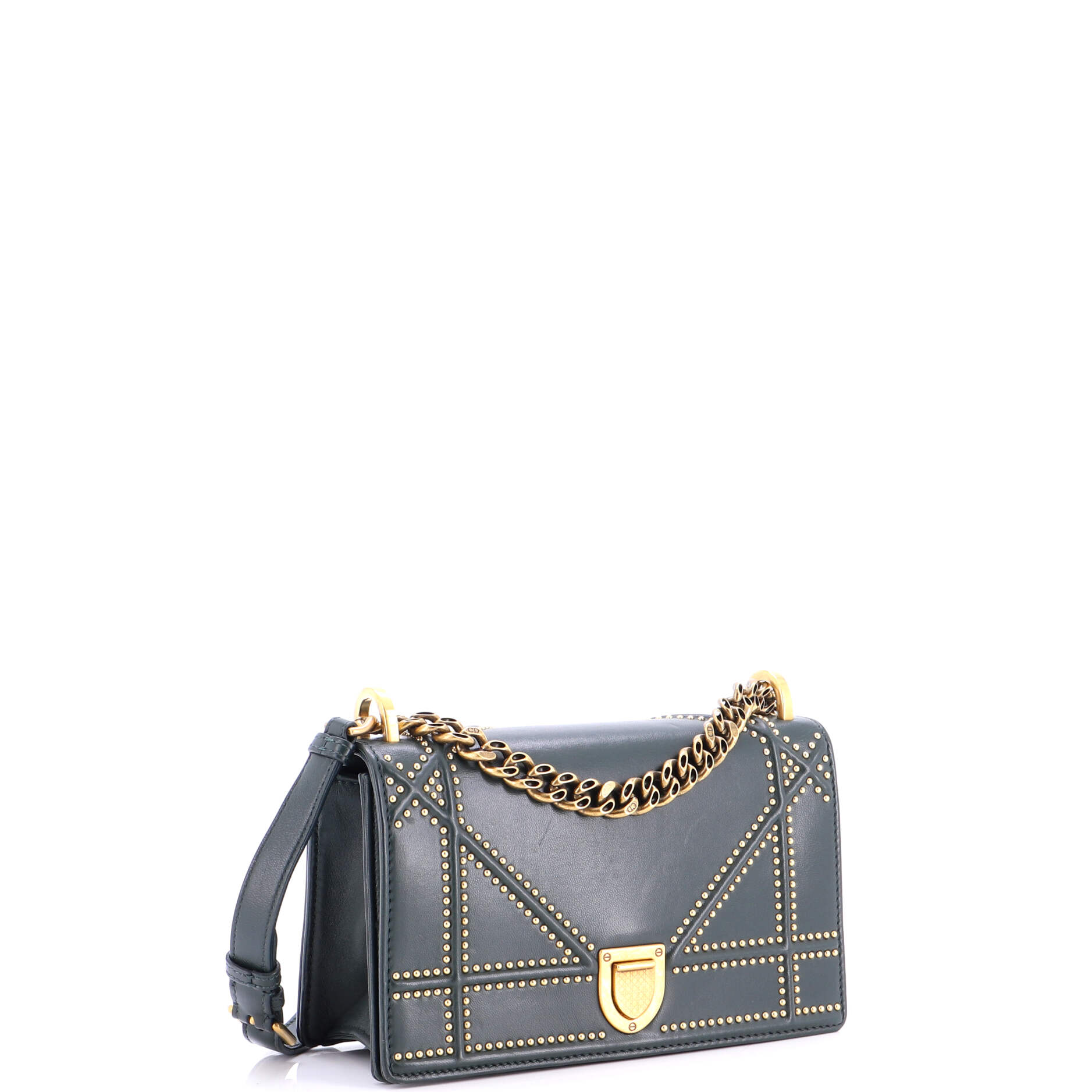 Diorama Flap Bag Studded Leather Small