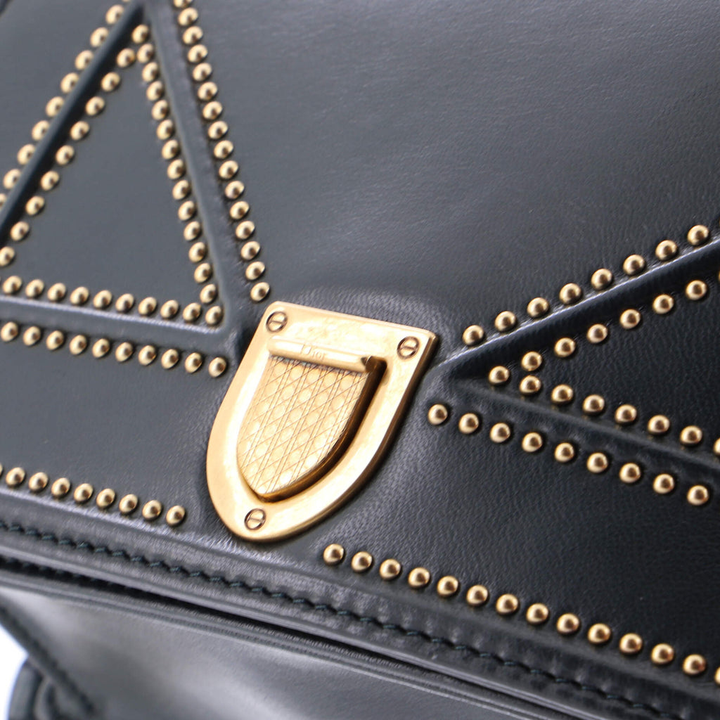 Diorama Flap Bag Studded Leather Small