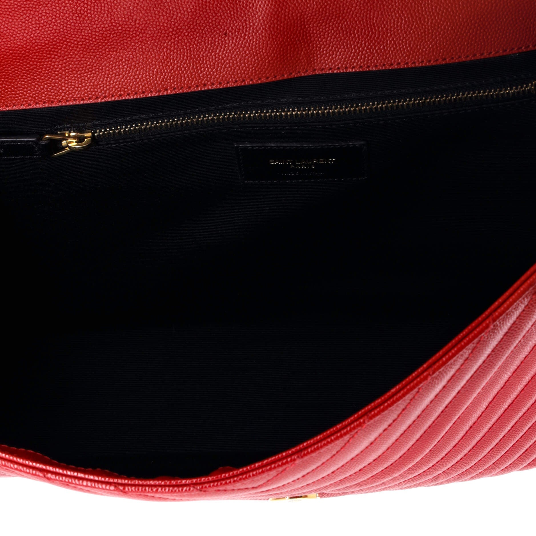 Classic Monogram Envelope Satchel Matelasse Chevron Leather Large