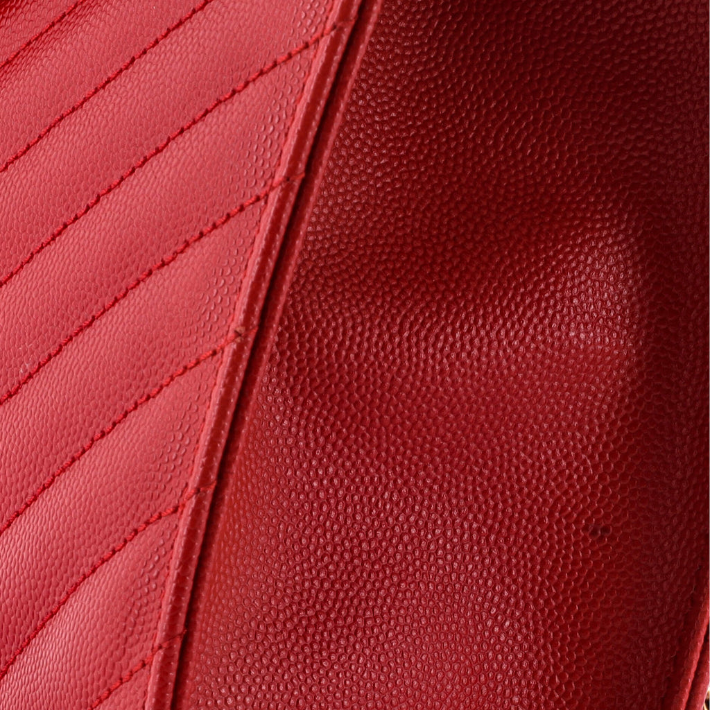 Classic Monogram Envelope Satchel Matelasse Chevron Leather Large