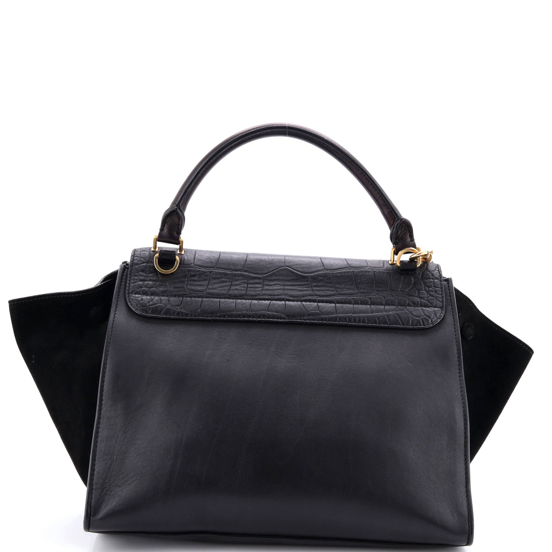 Trapeze Bag Crocodile Embossed Leather Medium