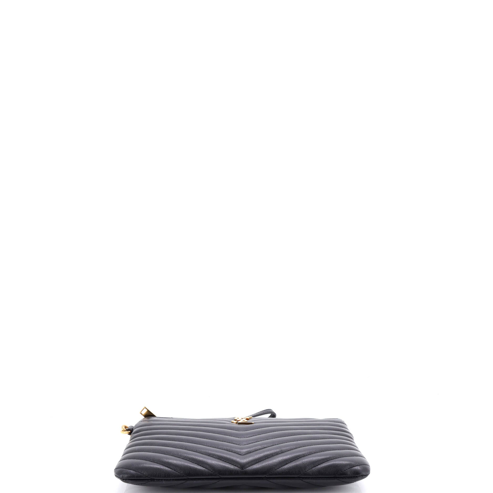 Classic Monogram Wristlet Pouch Matelasse Chevron Leather Small