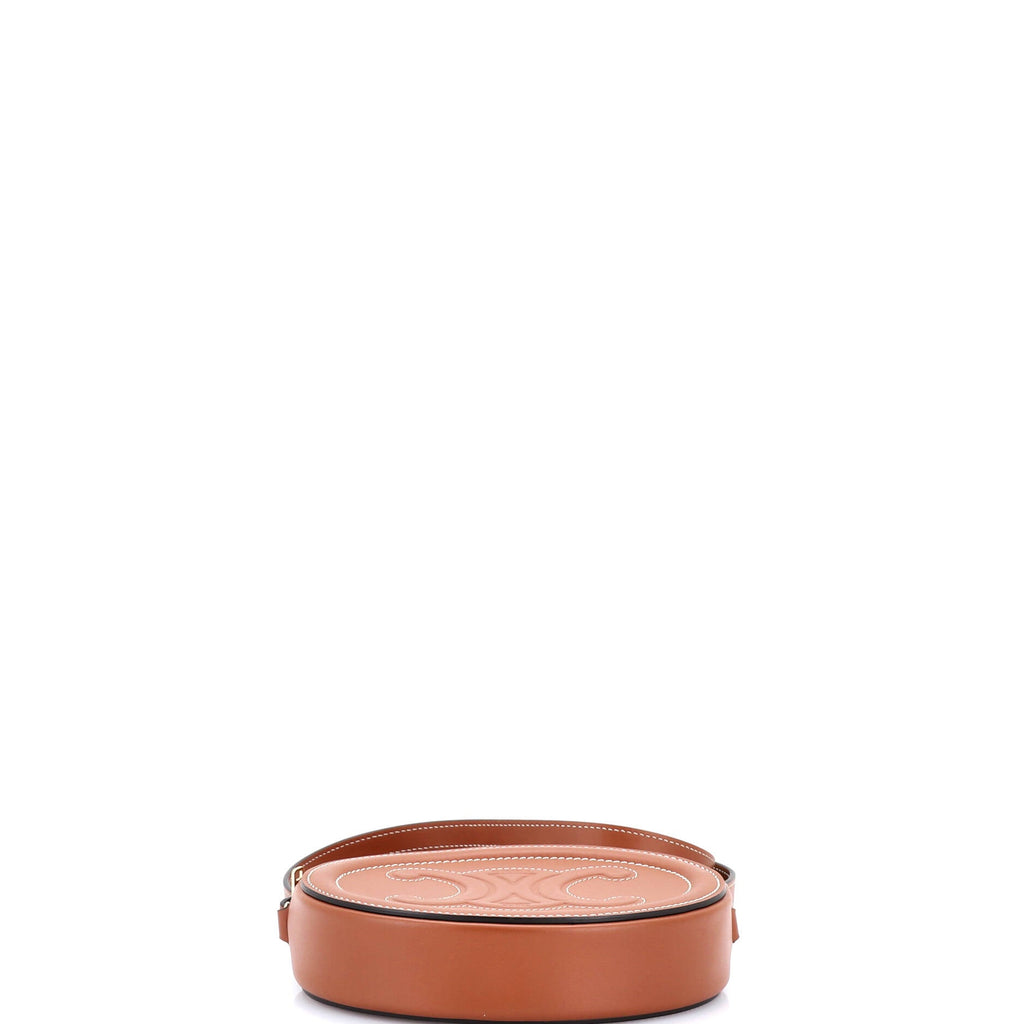 Triomphe Oval Crossbody Bag Leather Mini