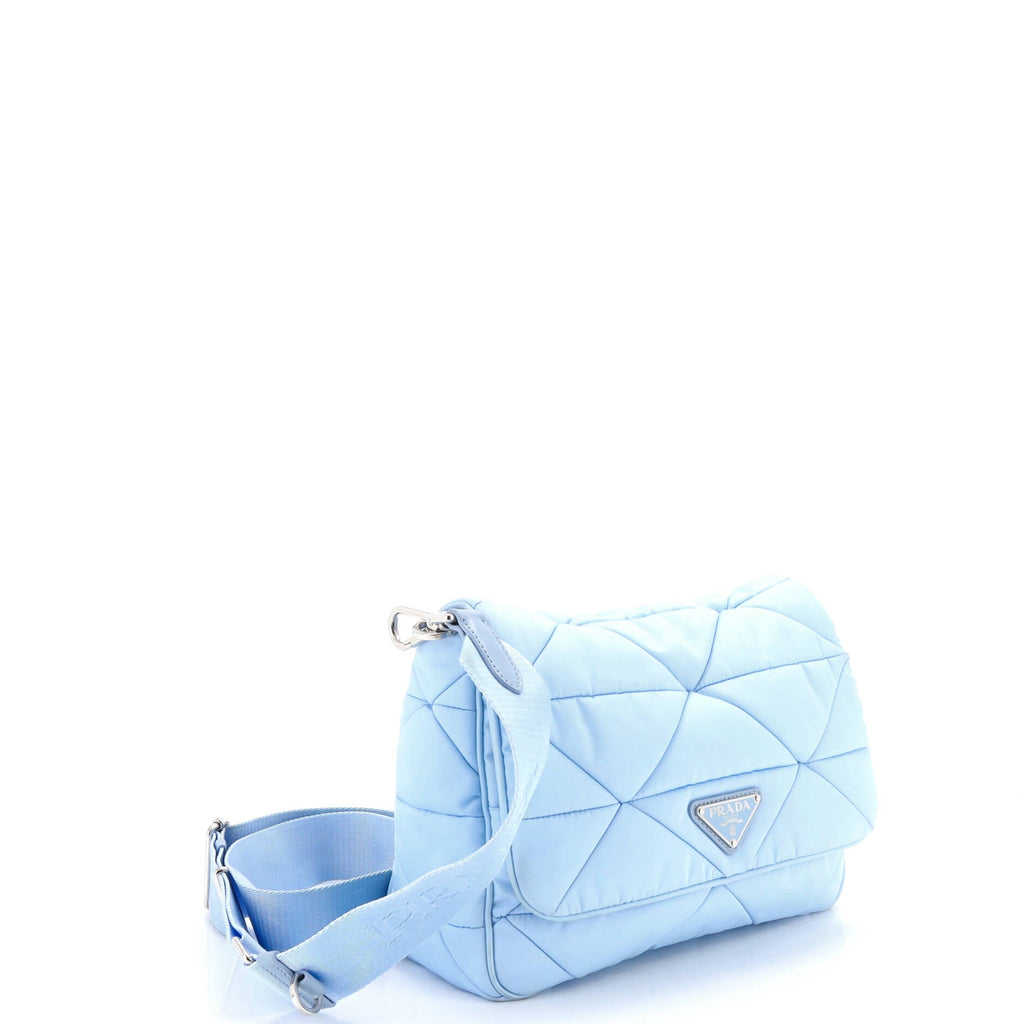 Padded Flap Shoulder Bag Quilted Tessuto