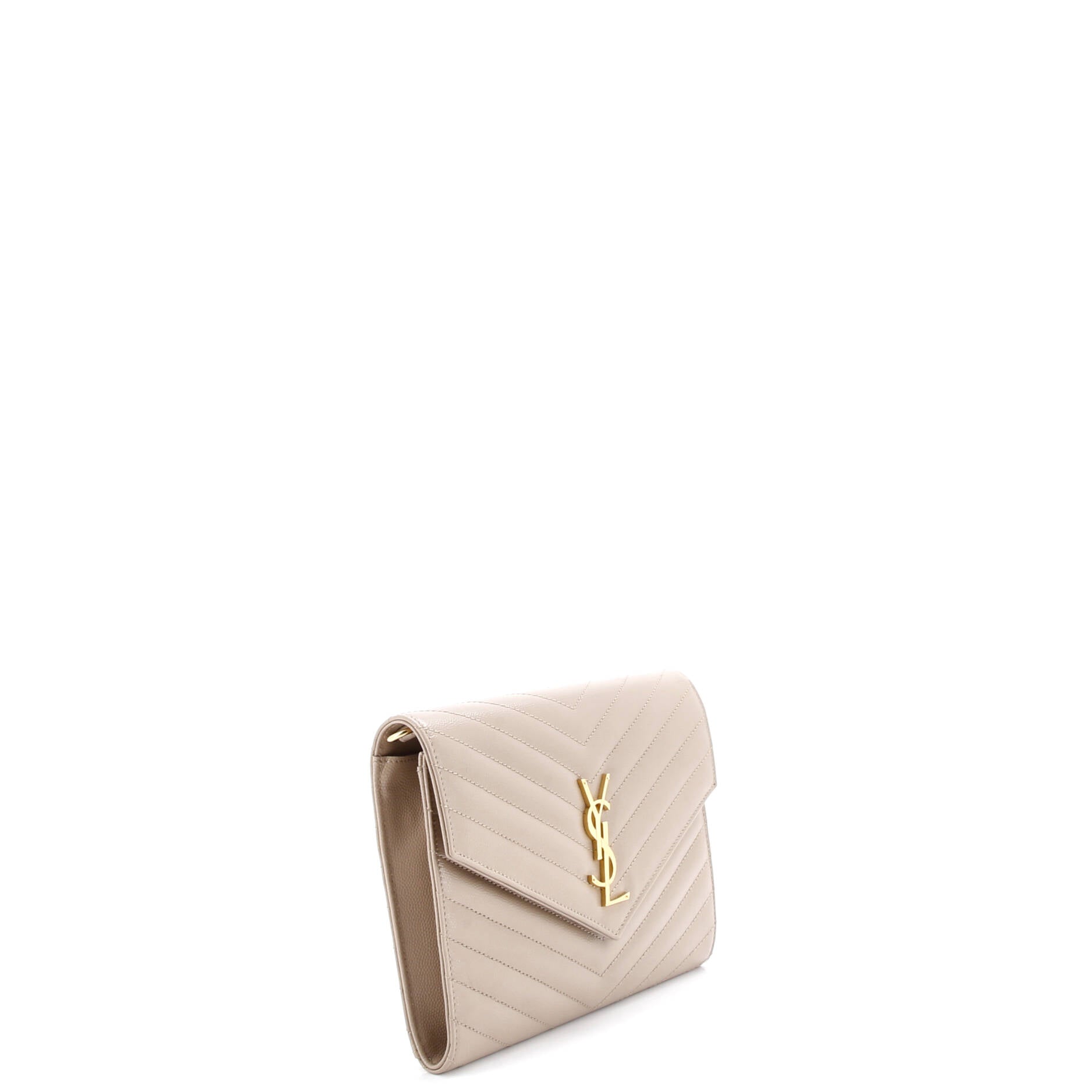 Classic Monogram Envelope Wristlet Clutch Matelasse Chevron Leather