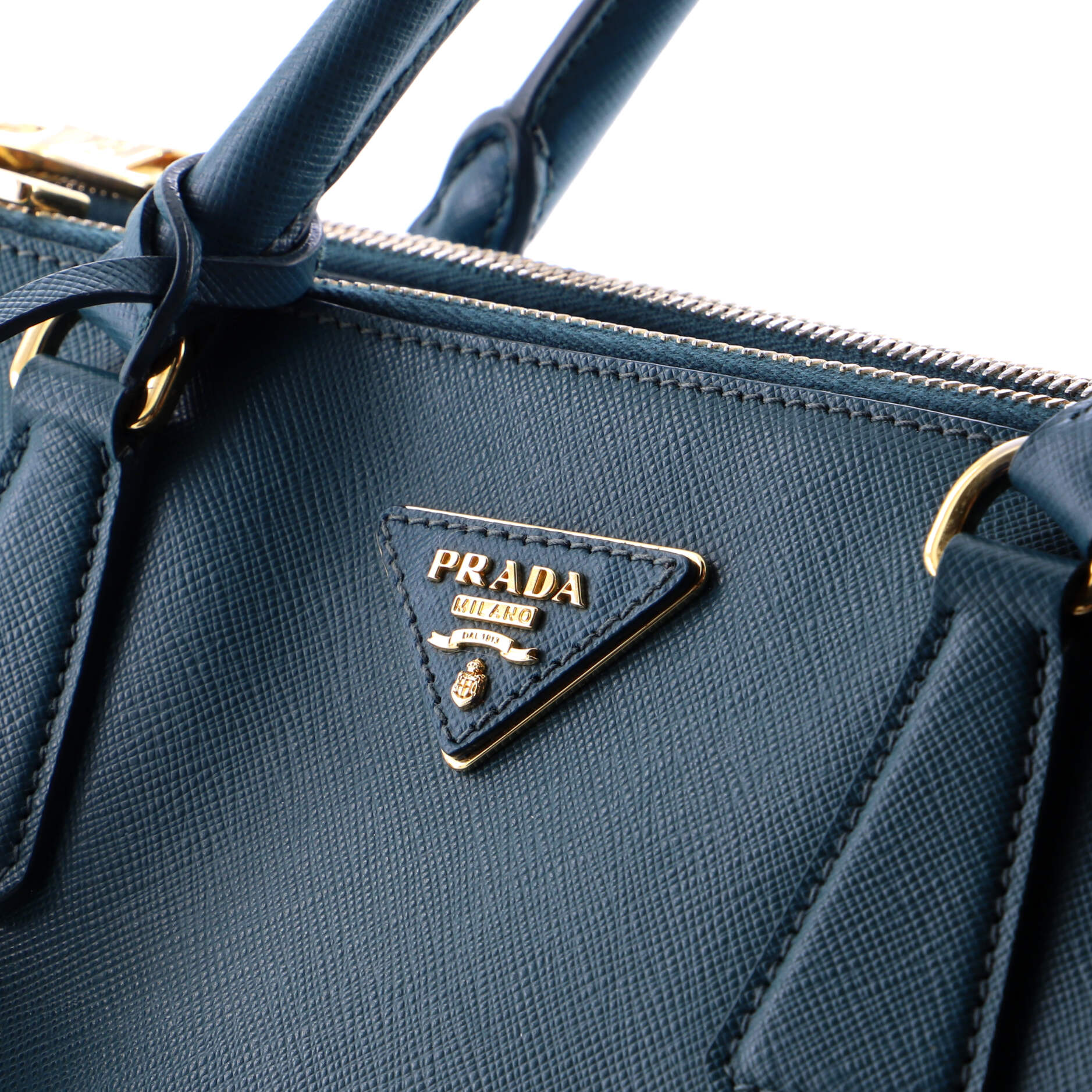 Double Zip Lux Tote Saffiano Leather Small