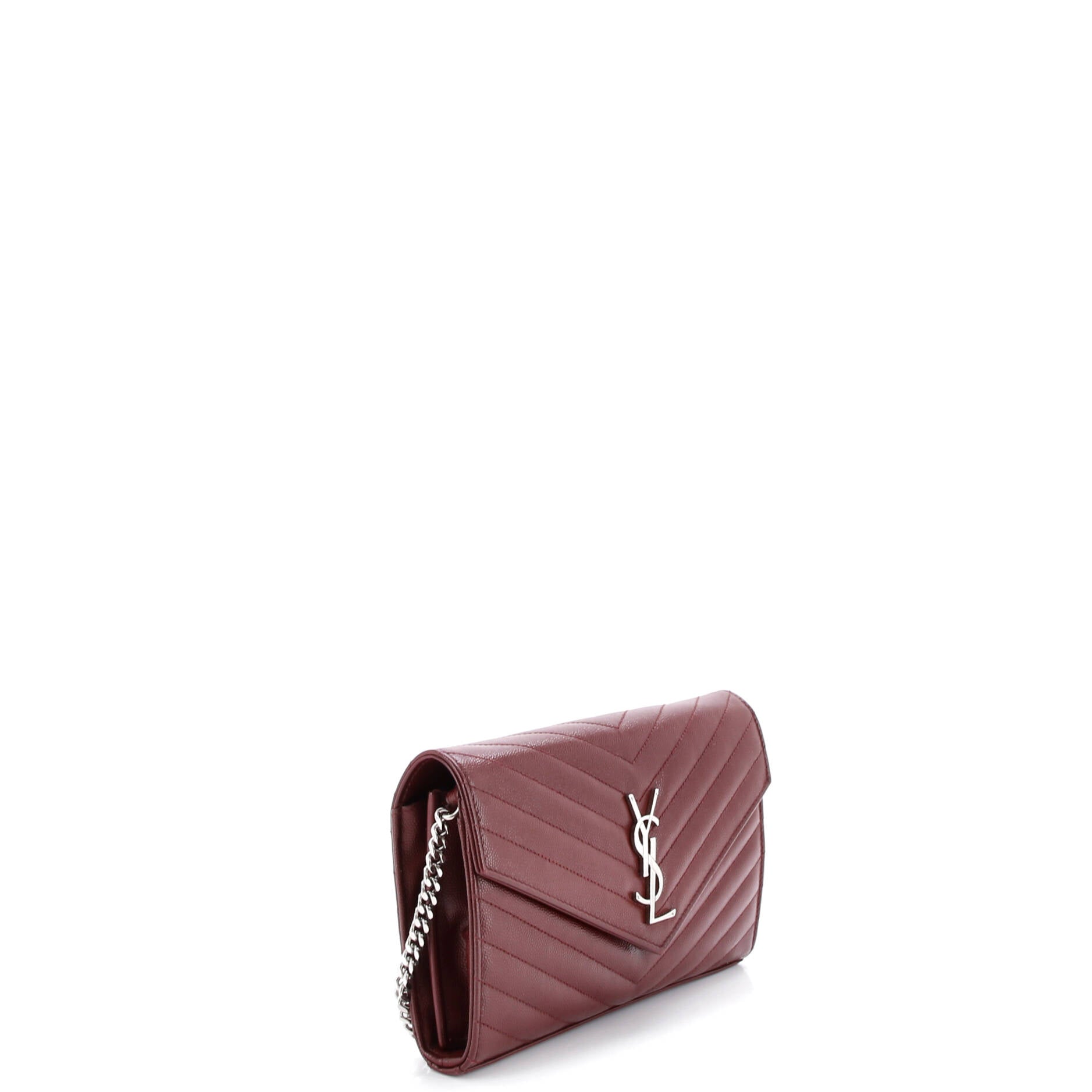 Classic Monogram Wallet on Chain Matelasse Chevron Leather Medium