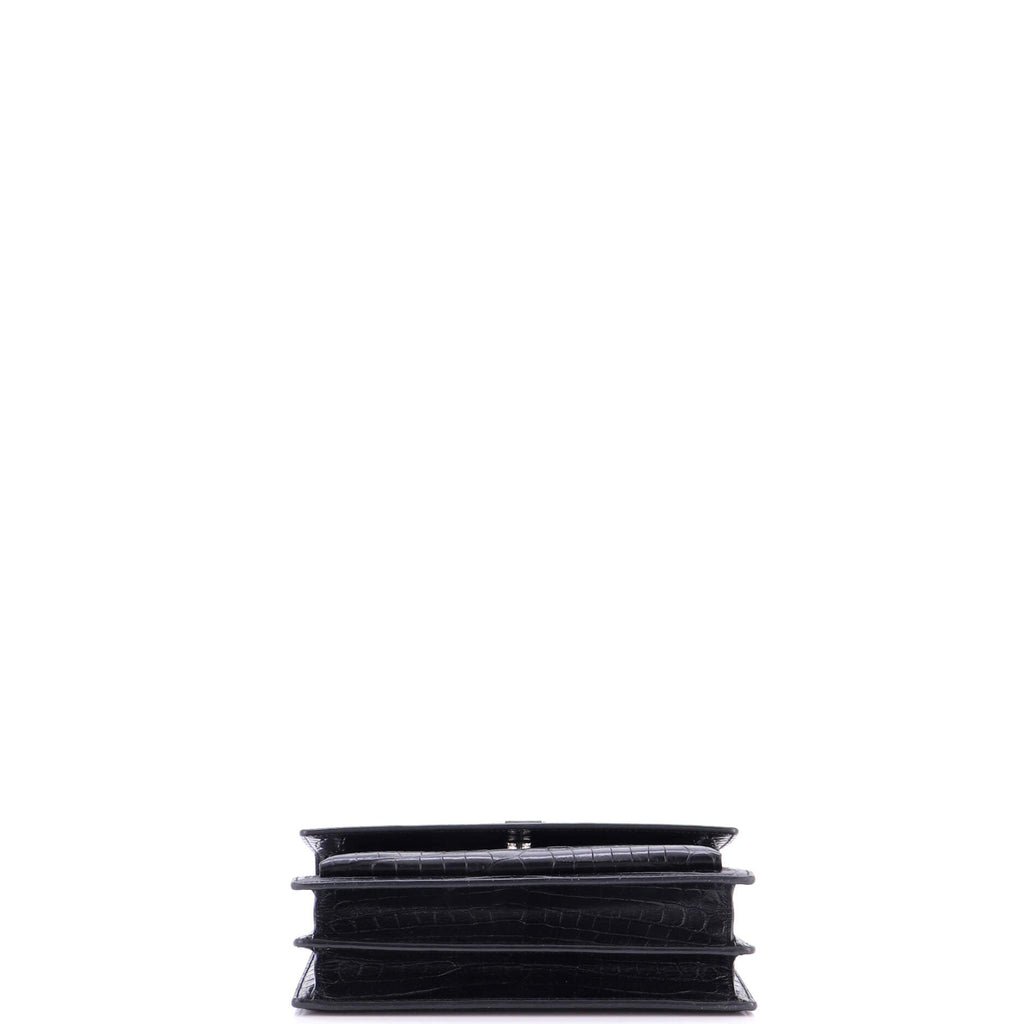 Sunset Crossbody Bag Crocodile Embossed Leather Medium