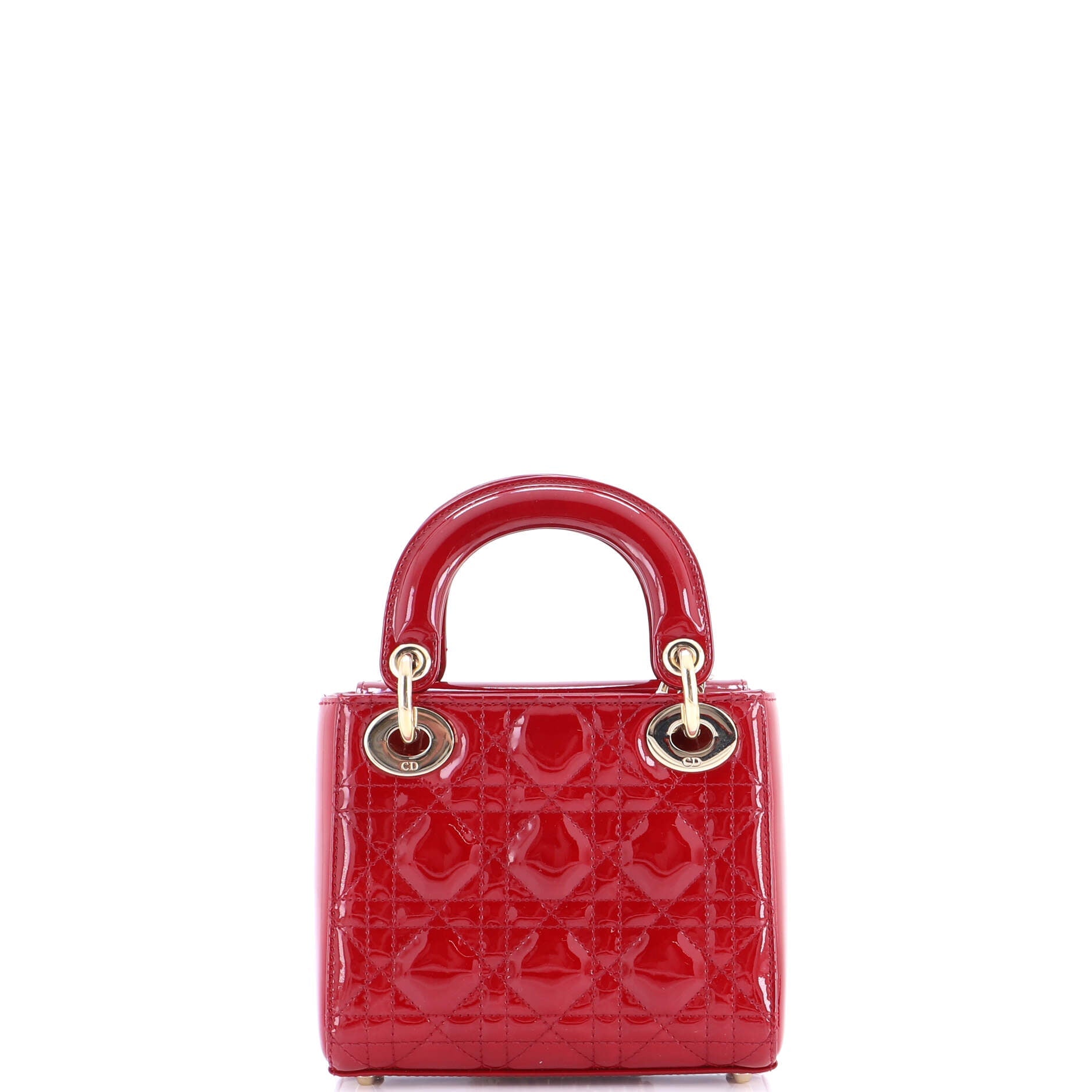 Lady Dior Chain Bag Cannage Quilt Patent Mini