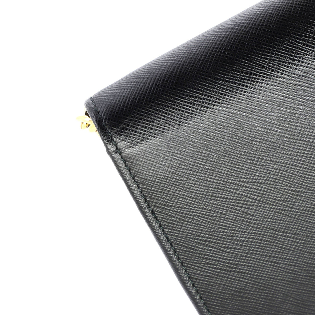 Convertible Flap Clutch Saffiano Leather Small