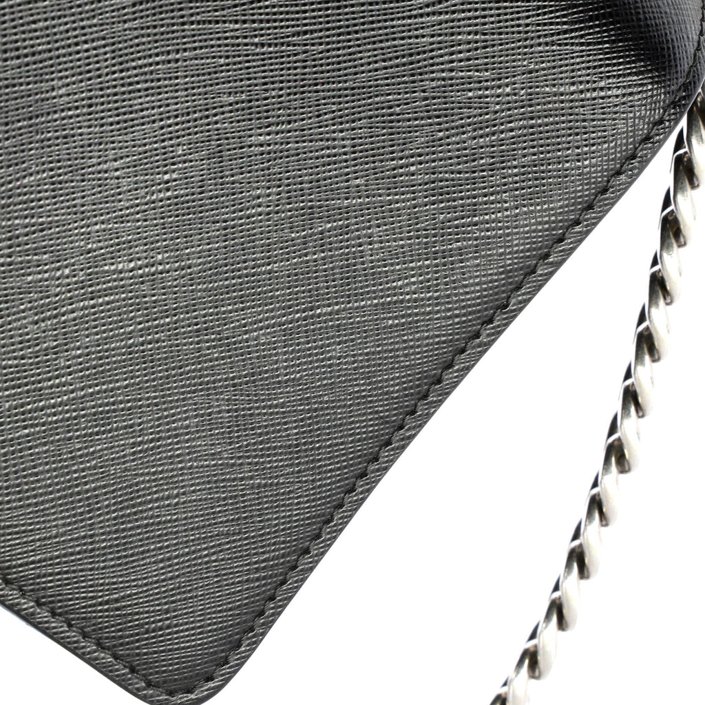 Chain Flap Crossbody Bag Tessuto and Saffiano Leather Medium