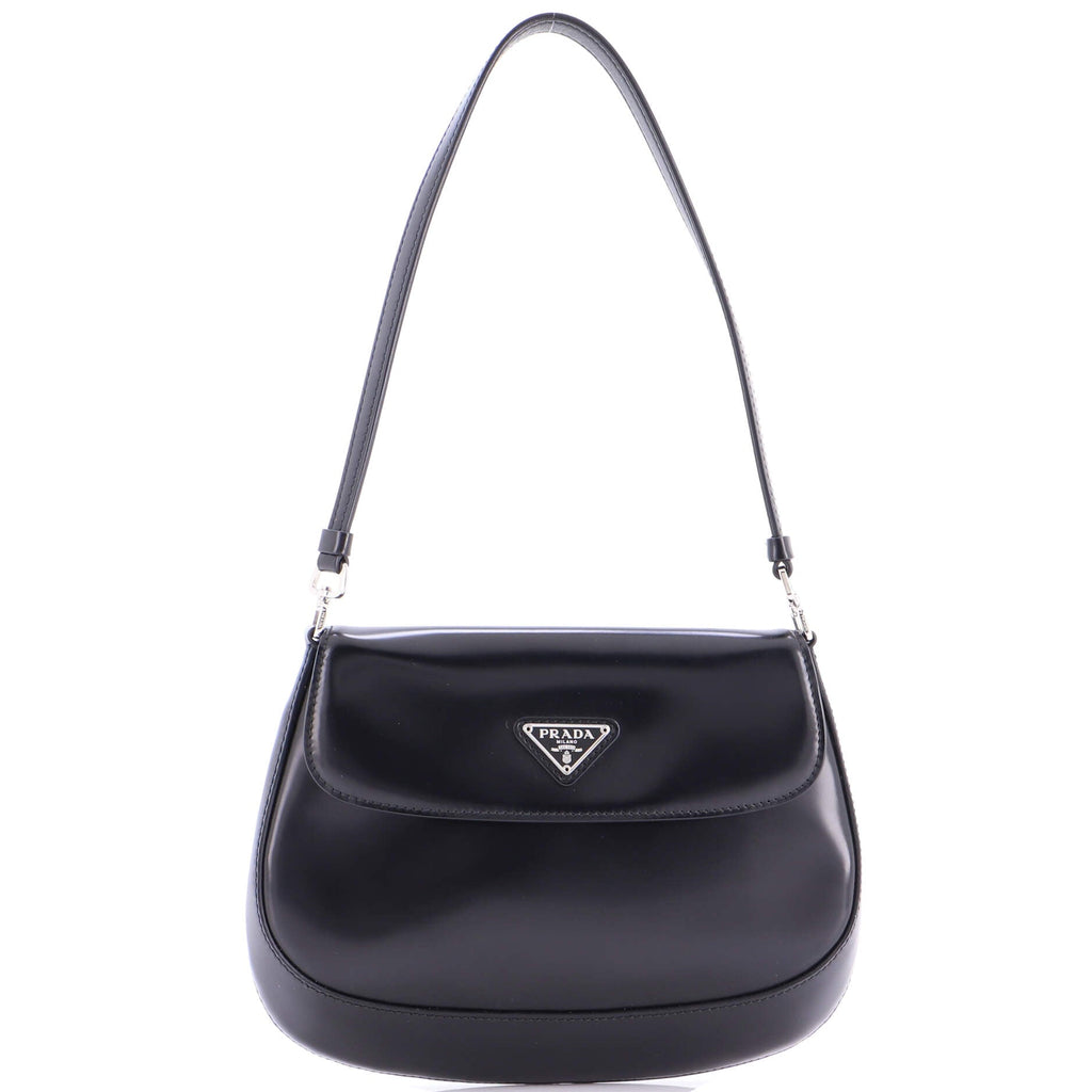 Cleo Flap Shoulder Bag Spazzolato Leather Small