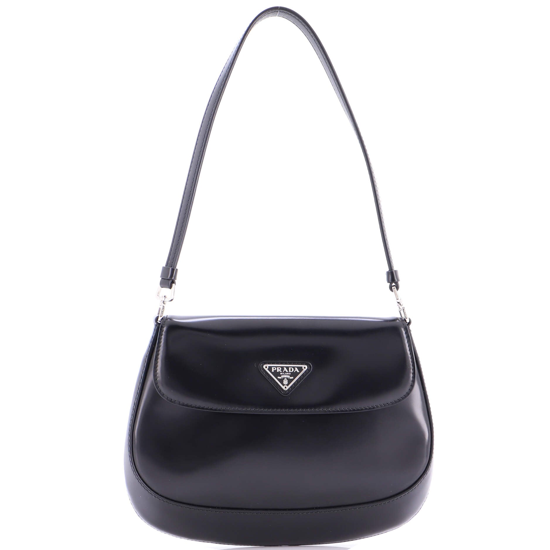 Cleo Flap Shoulder Bag Spazzolato Leather Small