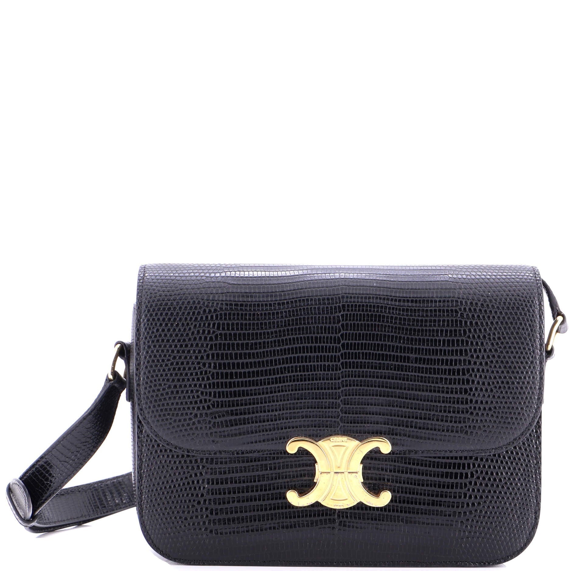Triomphe Shoulder Bag Lizard Medium