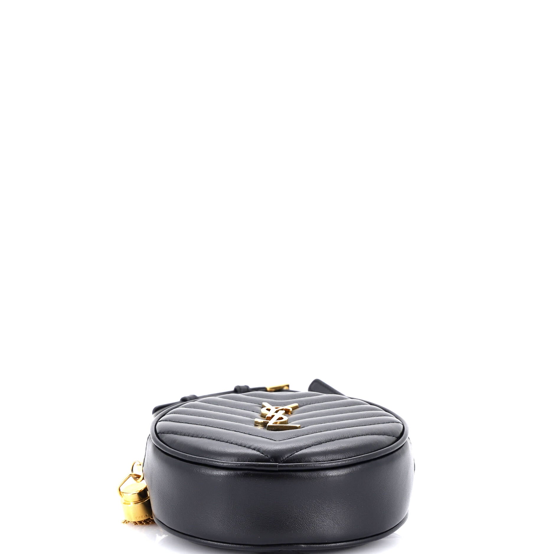 Vinyle Round Belt Bag Matelasse Chevron Leather Baby