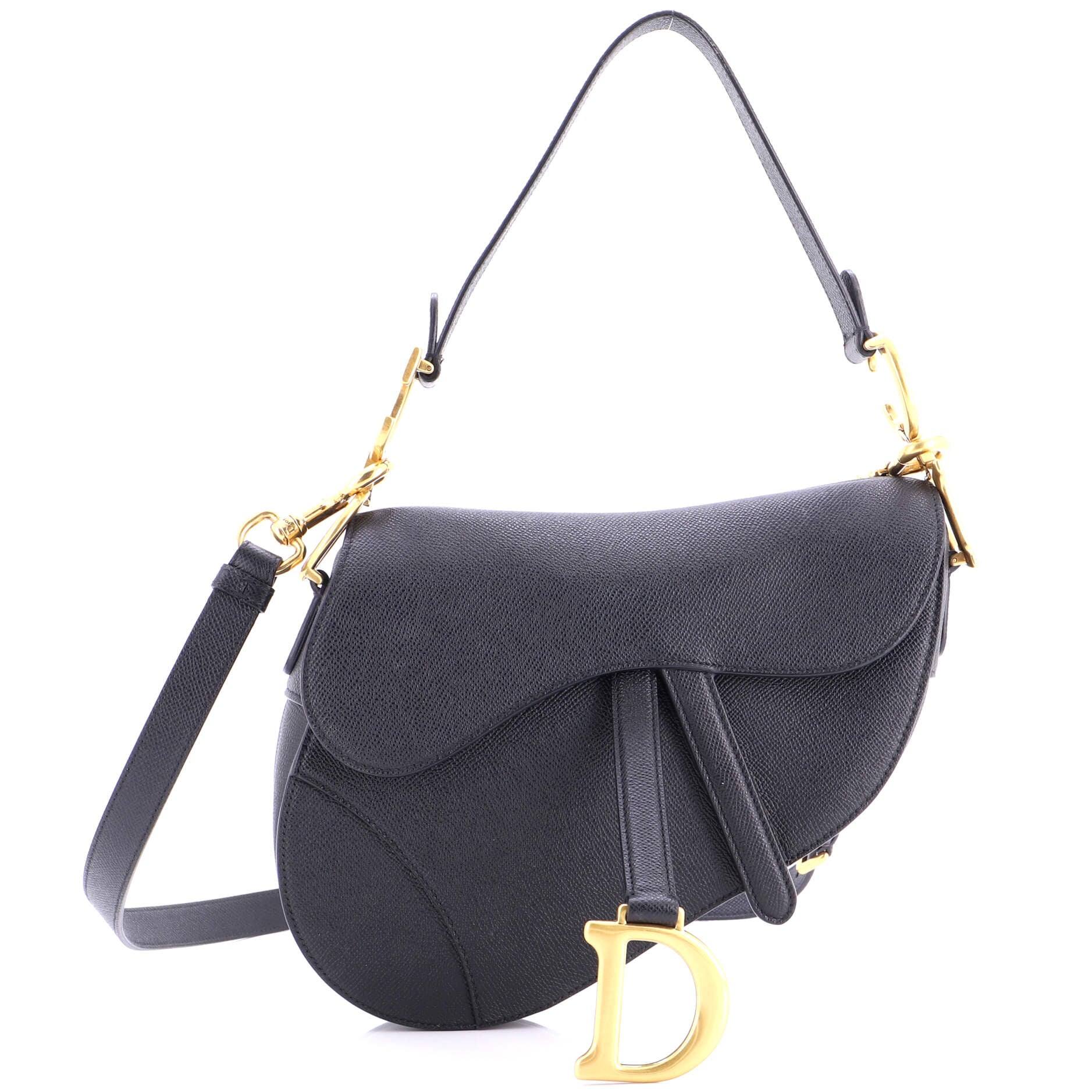 Saddle Handbag with Strap Leather Medium