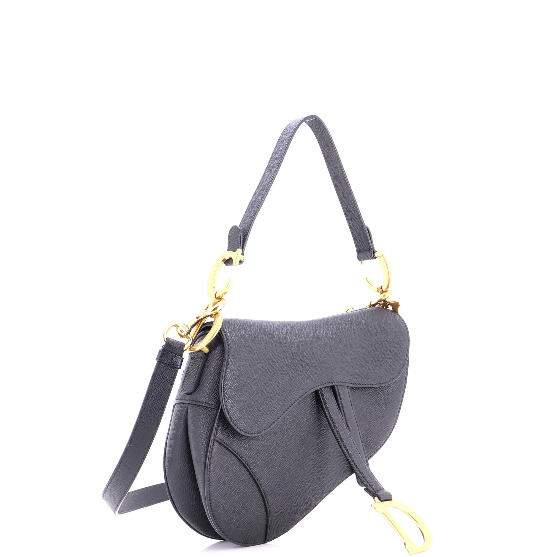 Saddle Handbag with Strap Leather Medium