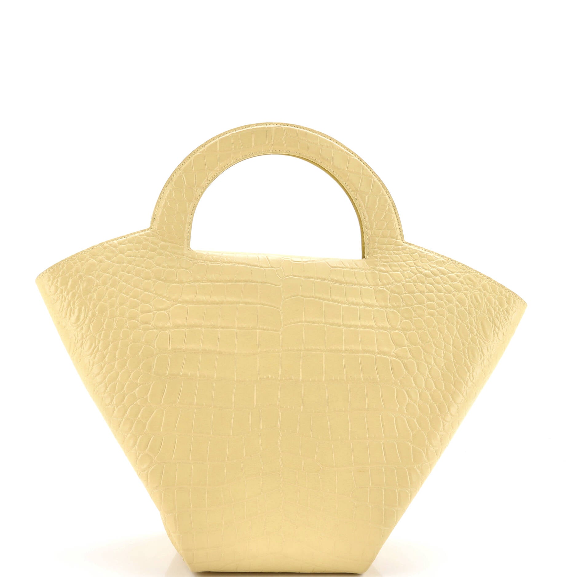 Doll Tote Crocodile Embossed Leather Medium