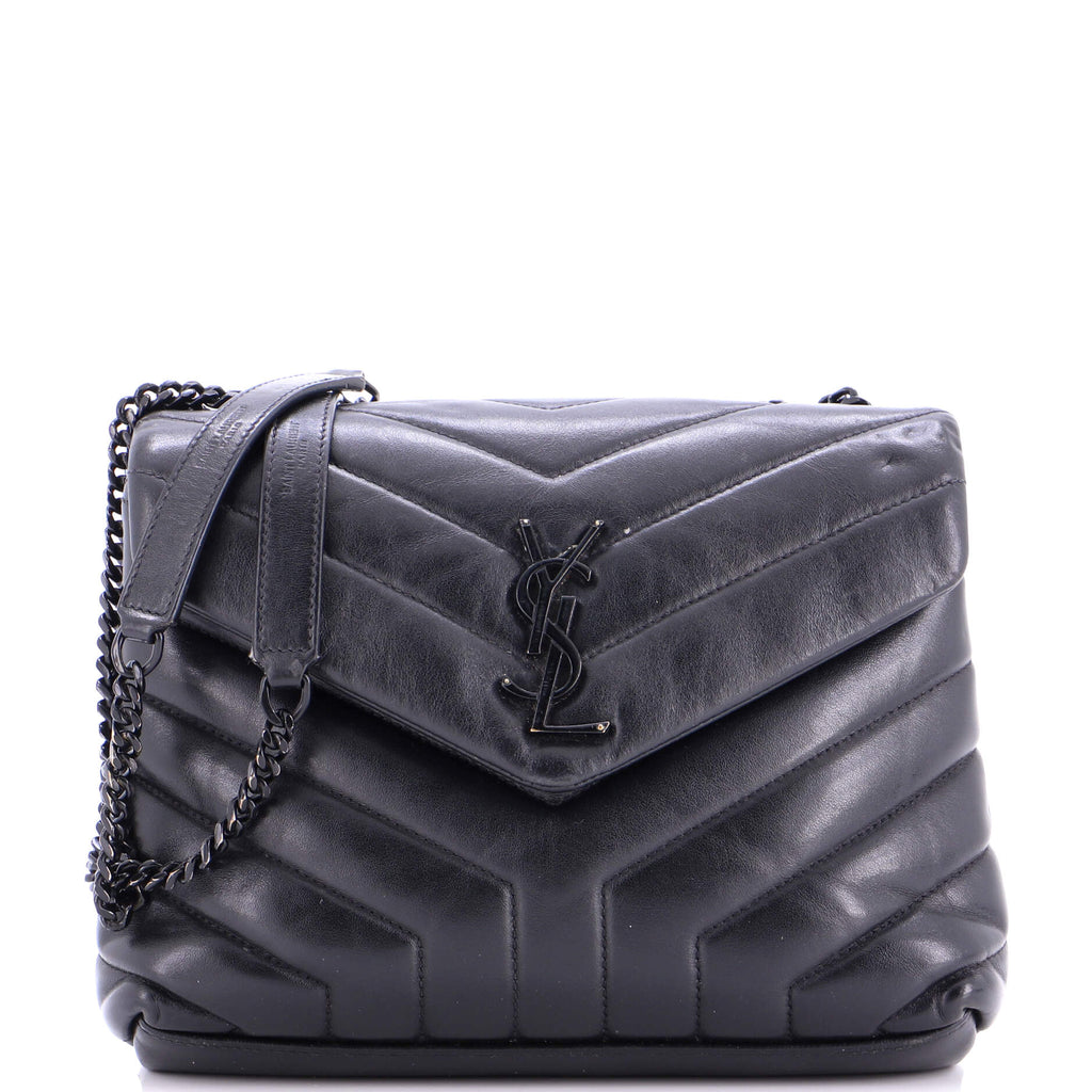 Loulou Shoulder Bag Matelasse Chevron Leather Small