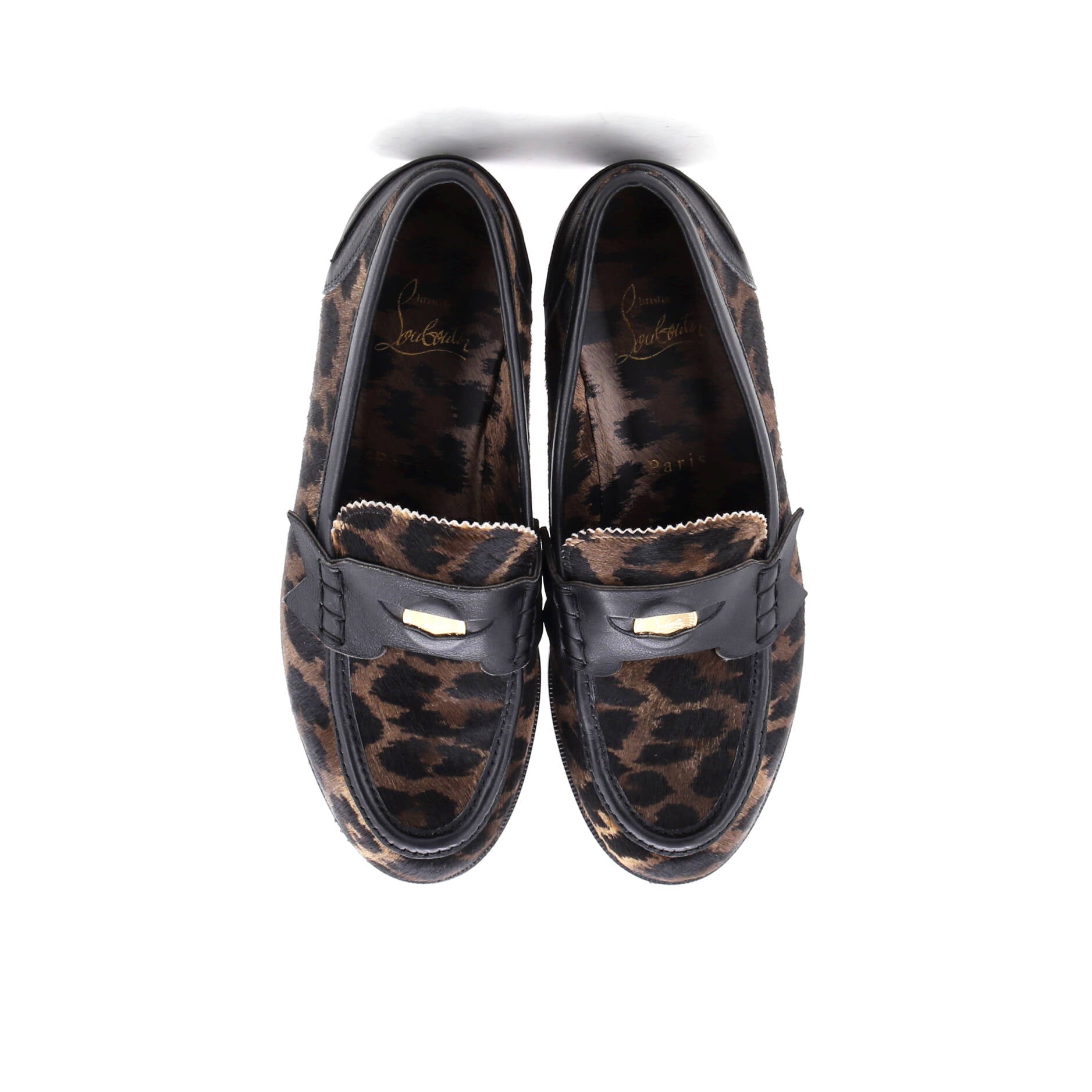 Women's Penny Loafers Leopard Print Goat Hair