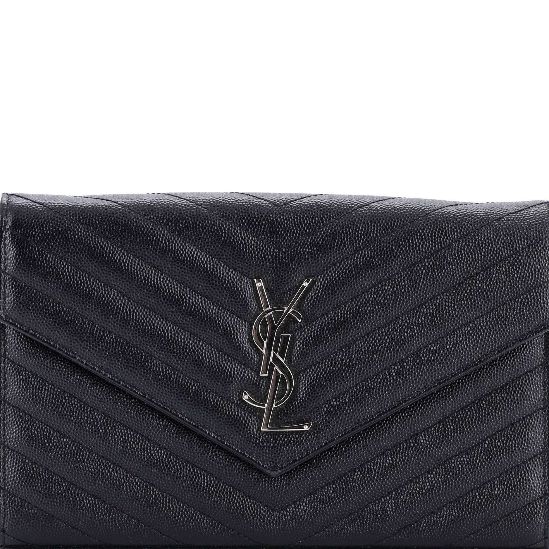Classic Monogram Wallet on Chain Matelasse Chevron Leather Medium