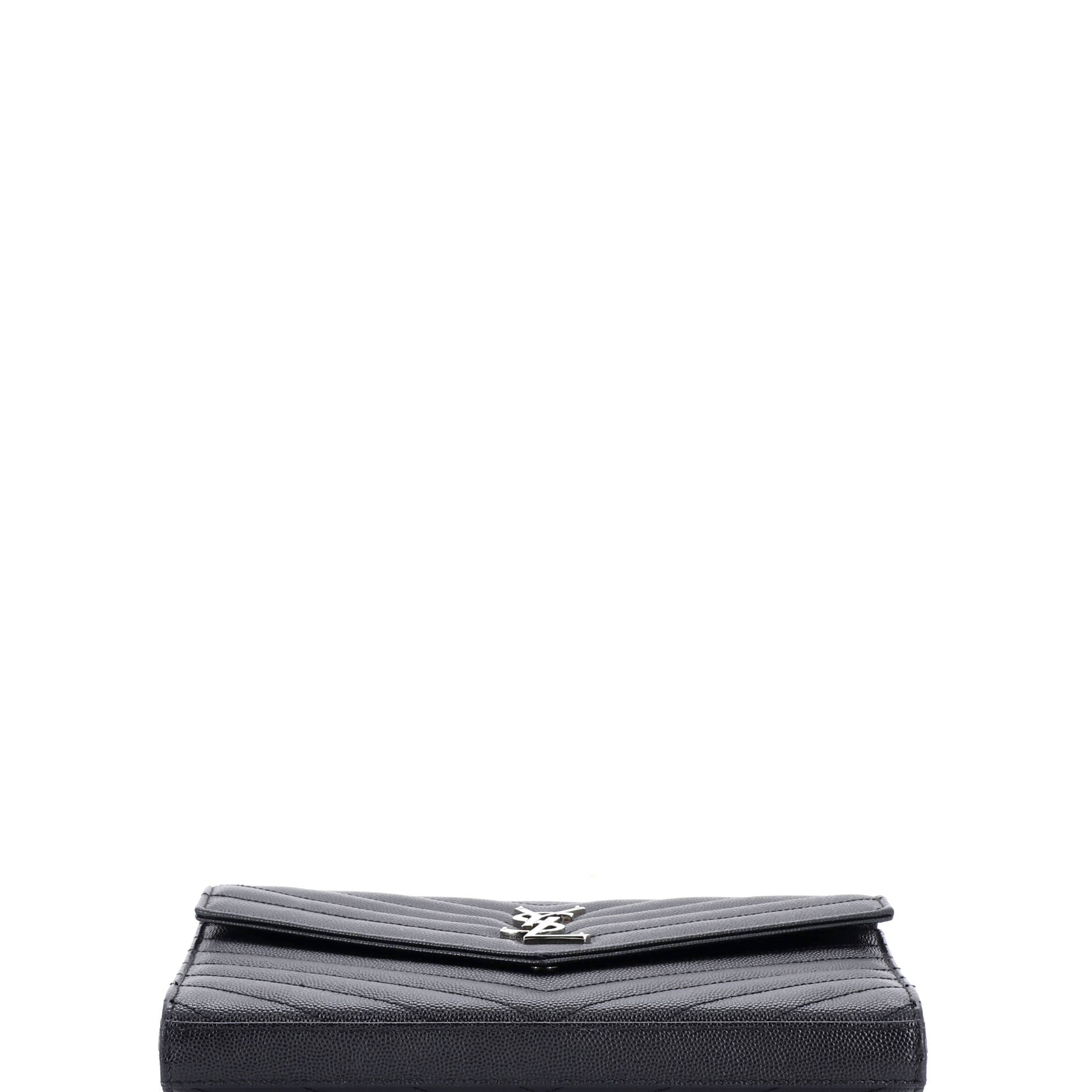 Classic Monogram Wallet on Chain Matelasse Chevron Leather Medium