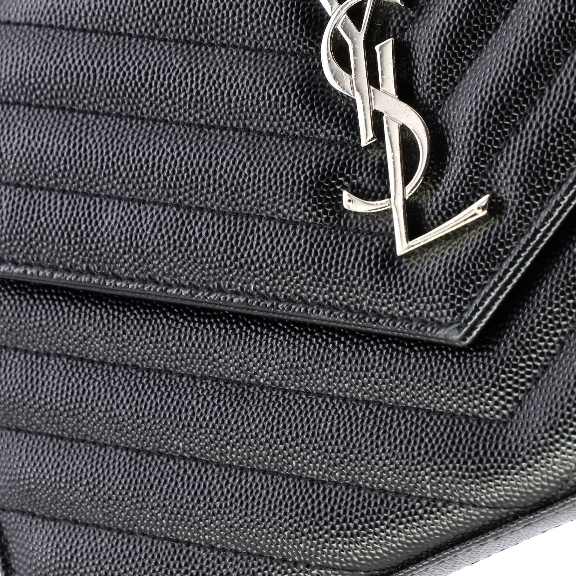Classic Monogram Wallet on Chain Matelasse Chevron Leather Medium
