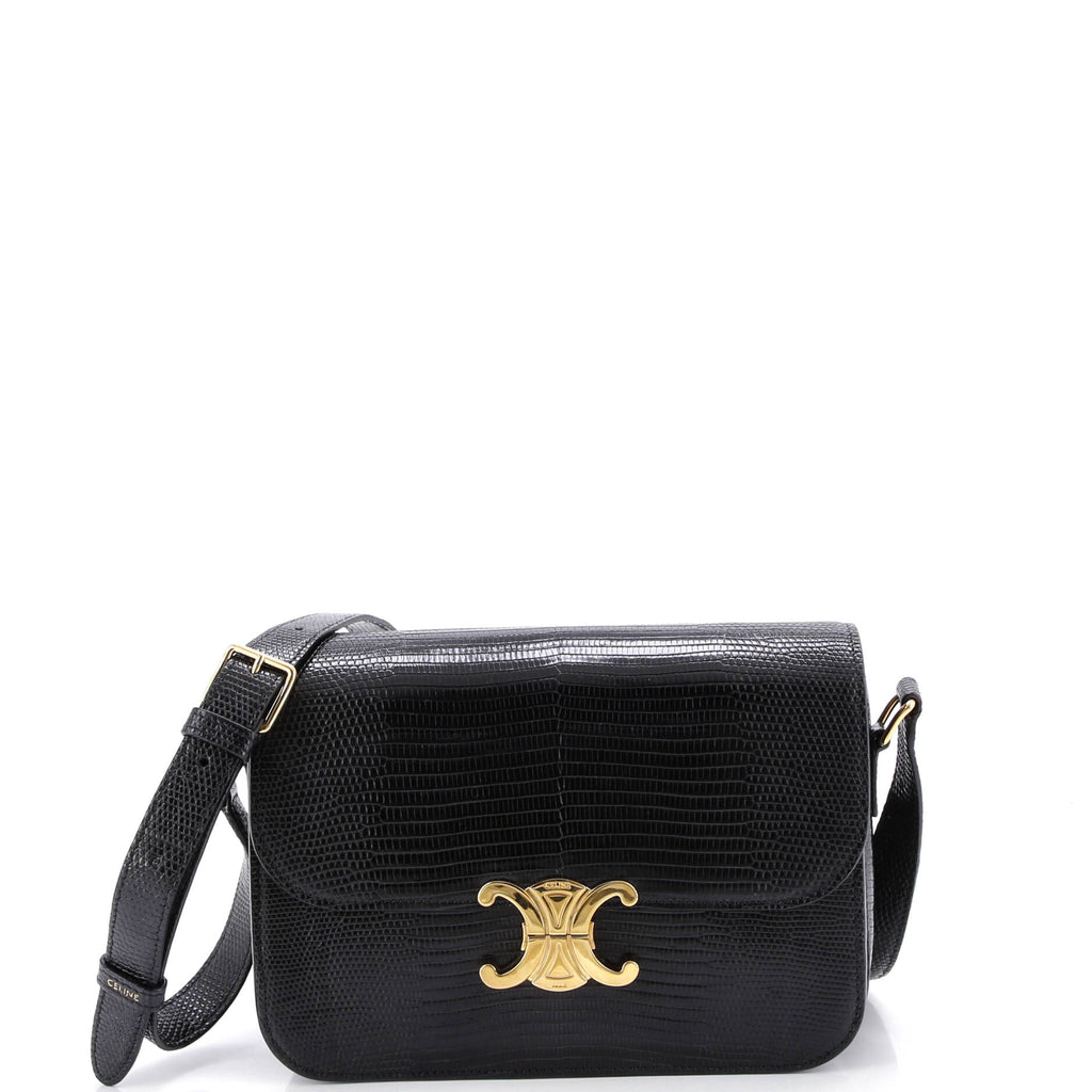 Triomphe Shoulder Bag Lizard Medium