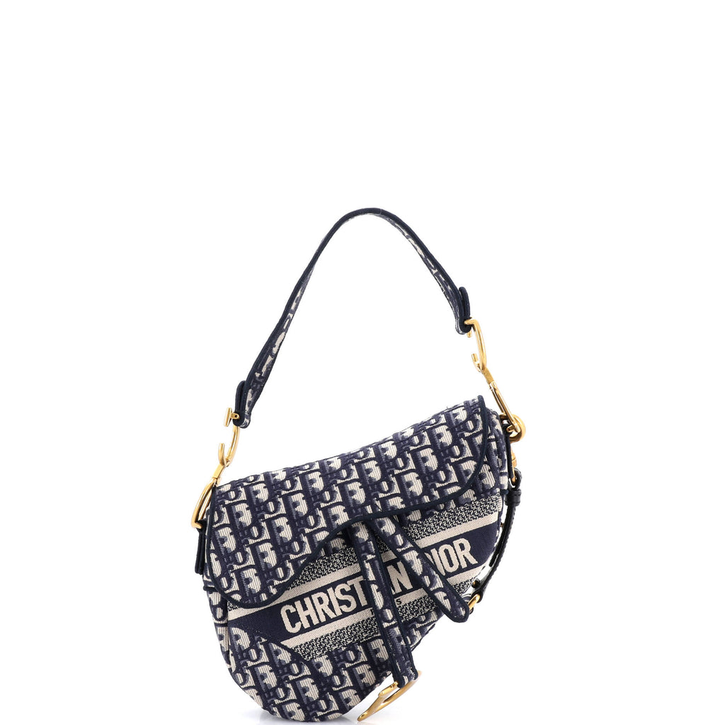 Saddle Handbag with Strap Oblique Canvas Medium