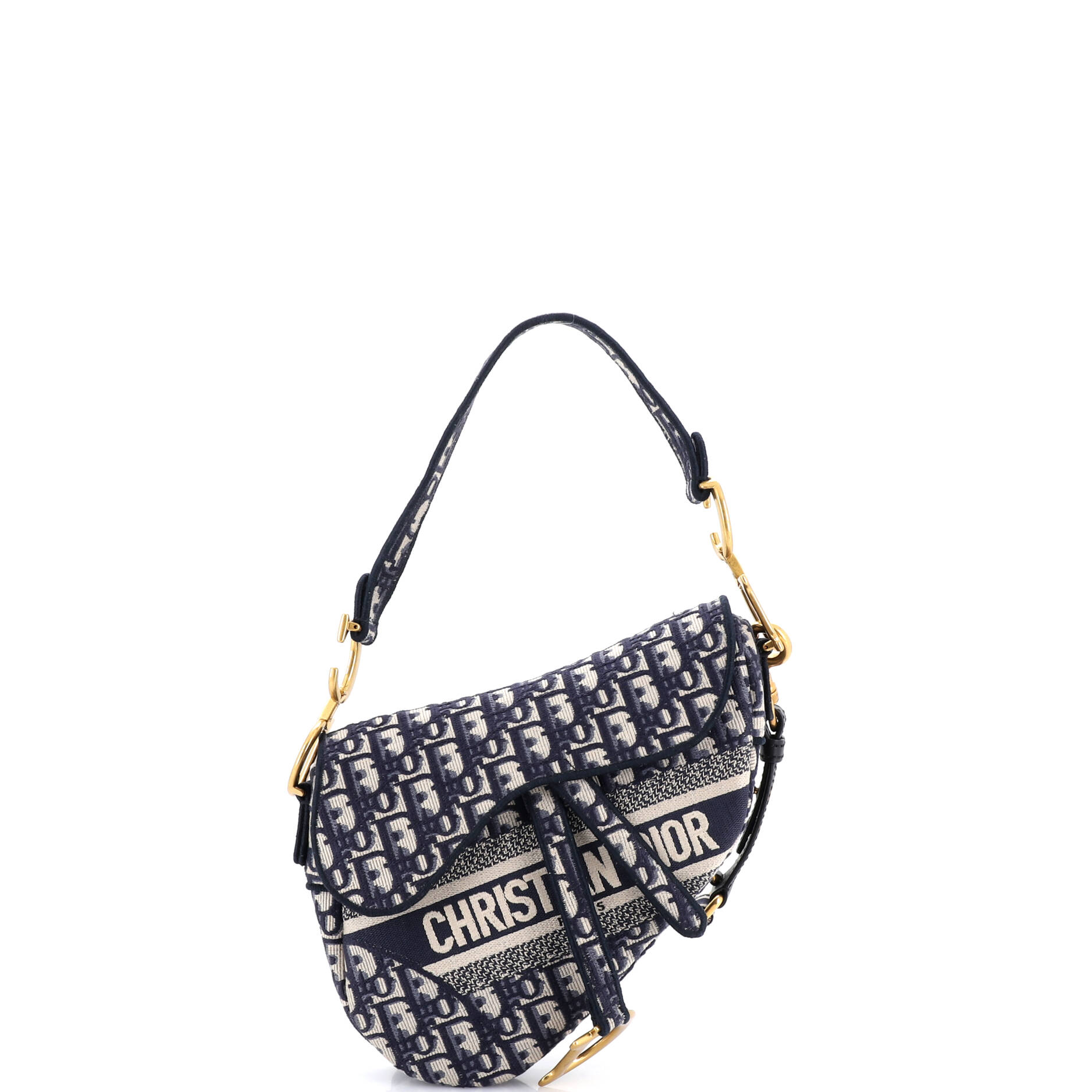Saddle Handbag with Strap Oblique Canvas Medium