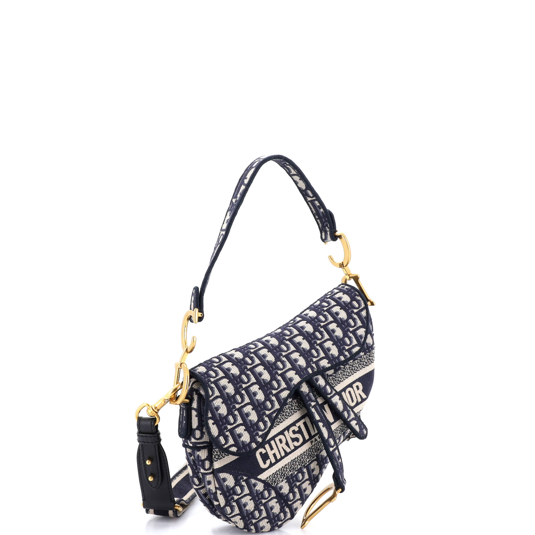 Saddle Handbag with Strap Oblique Canvas Medium