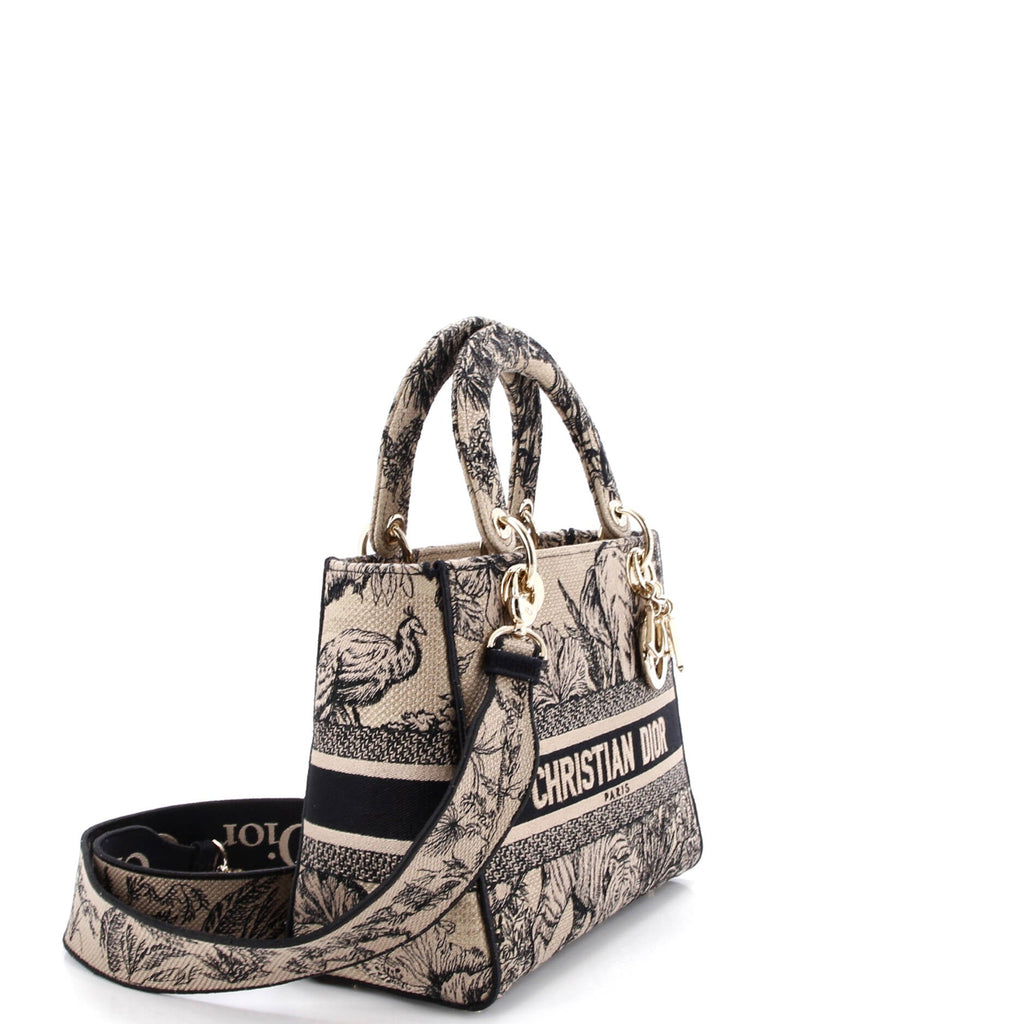 Lady D-Lite Bag Embroidered Canvas Medium