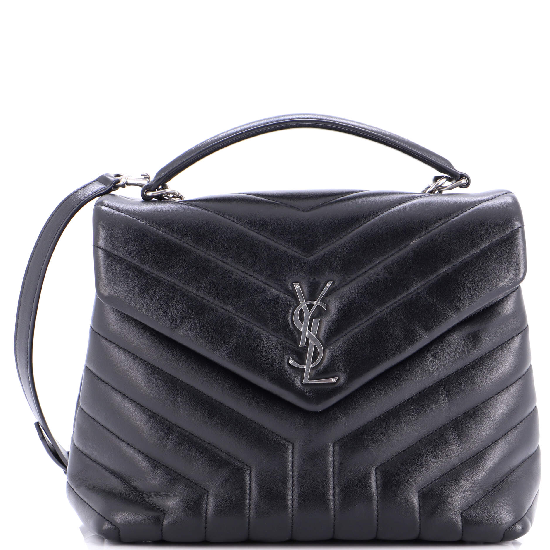 LouLou Top Handle Bag Matelasse Chevron Leather Medium