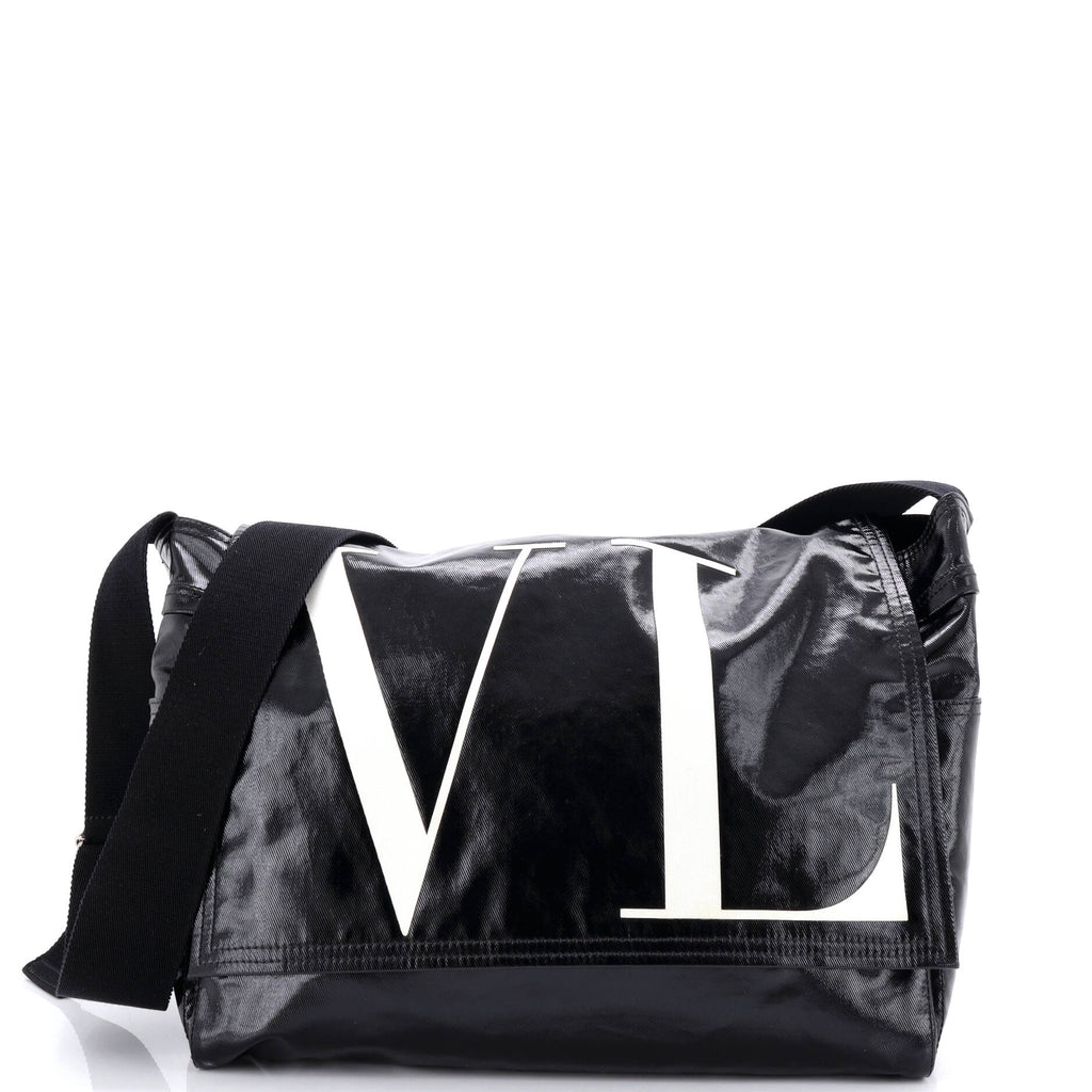 VLTN Flap Messenger Bag Coated Canvas Medium