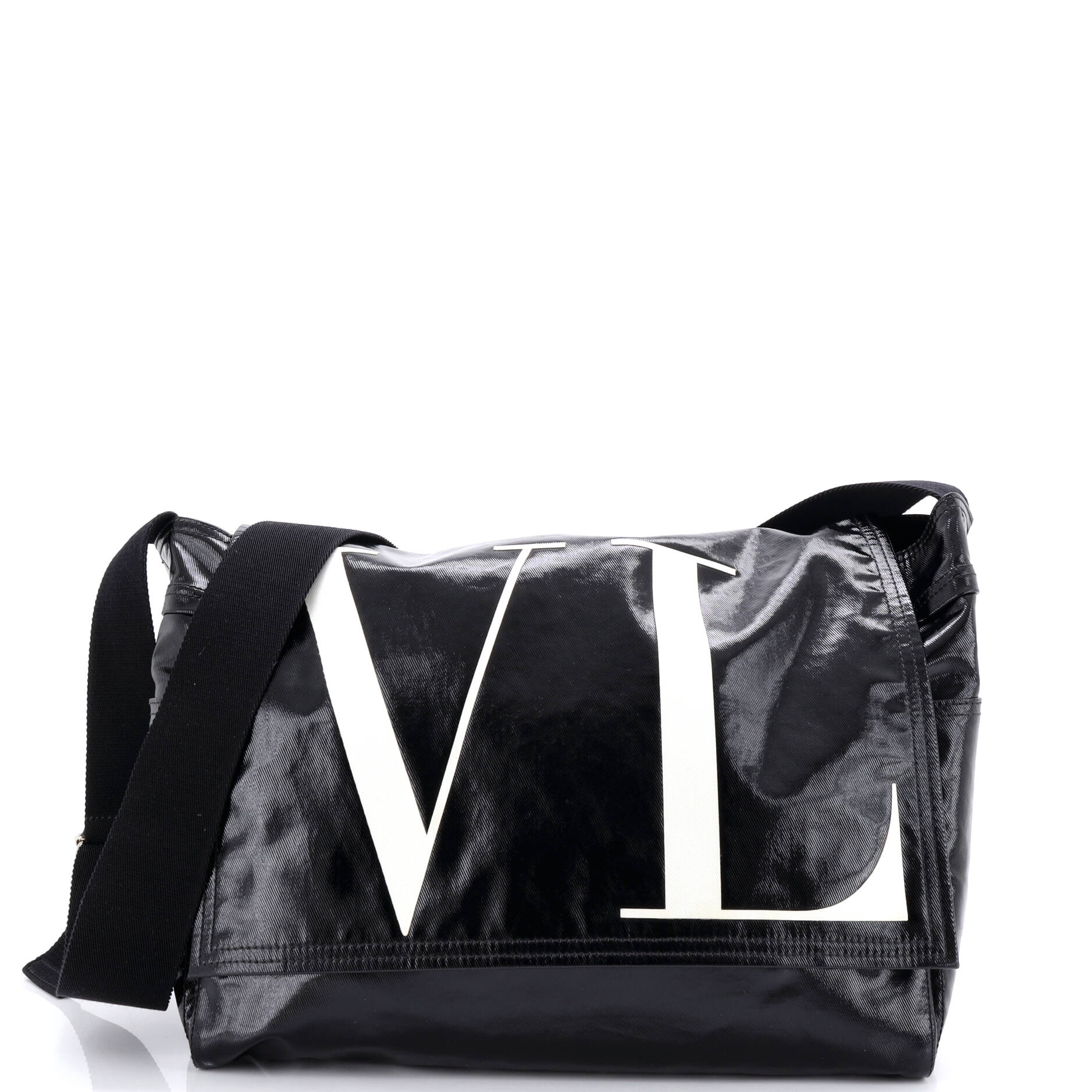 VLTN Flap Messenger Bag Coated Canvas Medium