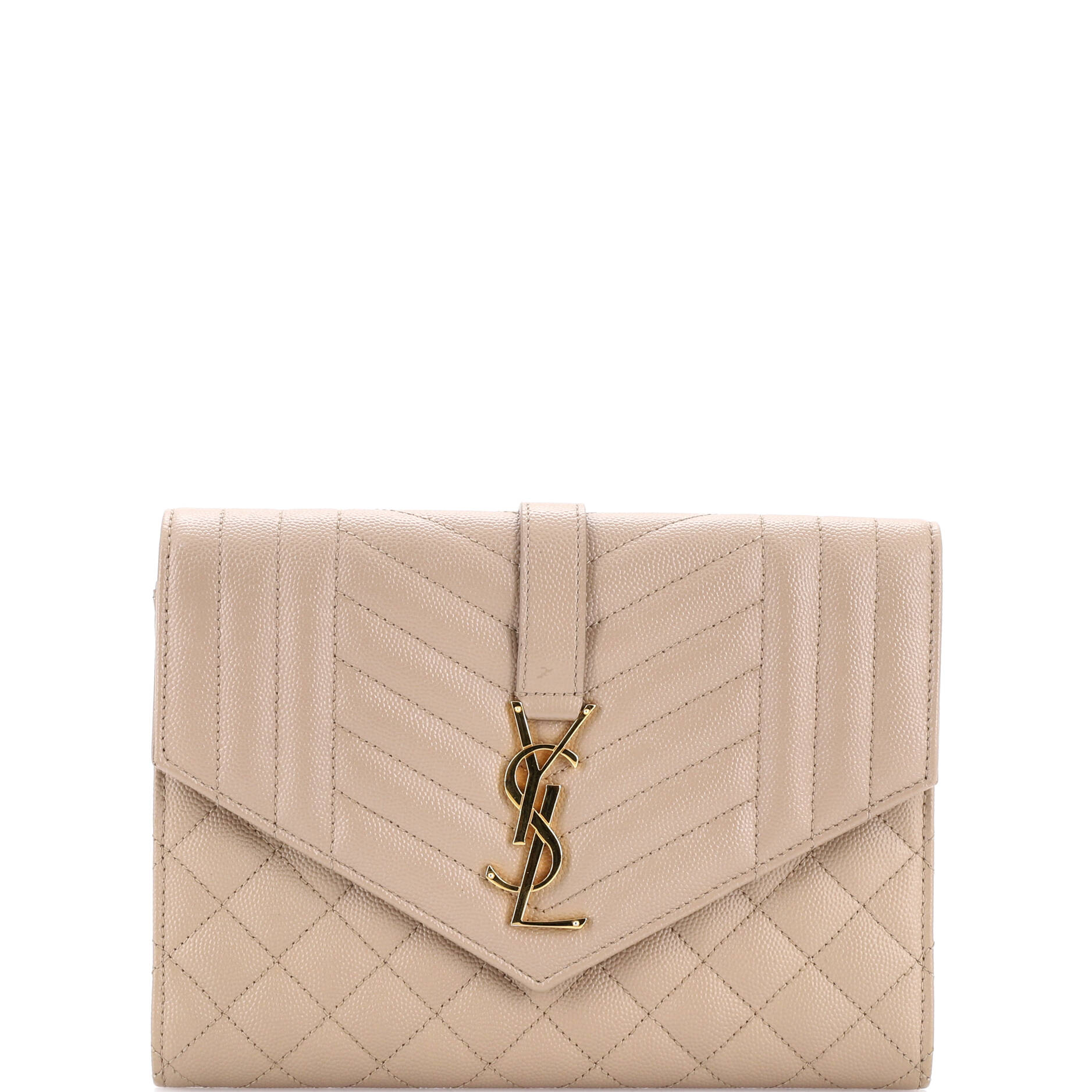 Classic Monogram Envelope Wristlet Clutch Mixed Matelasse Leather