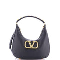 Stud Sign Zip Hobo Leather