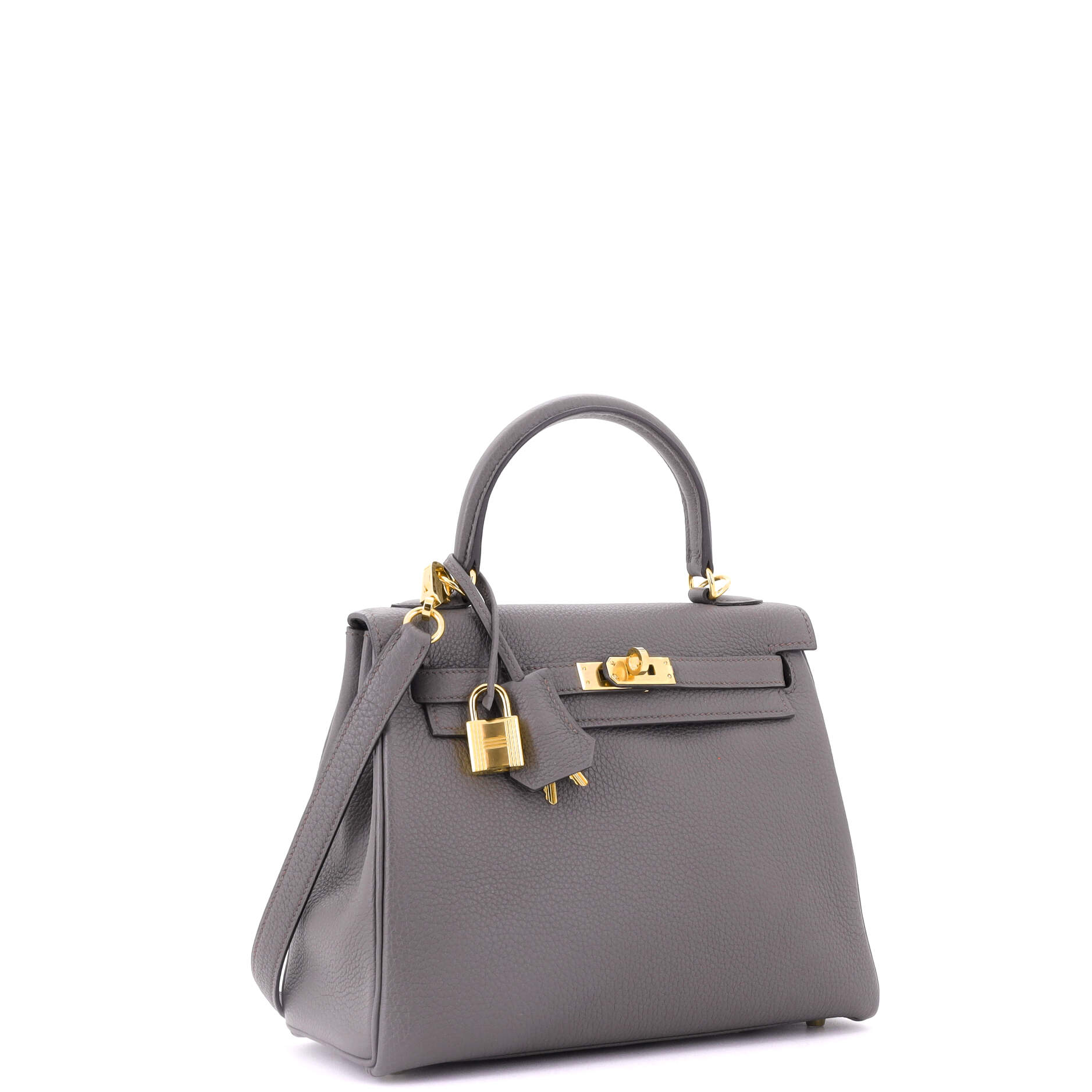 Kelly Handbag Grey Togo with Gold Hardware 25