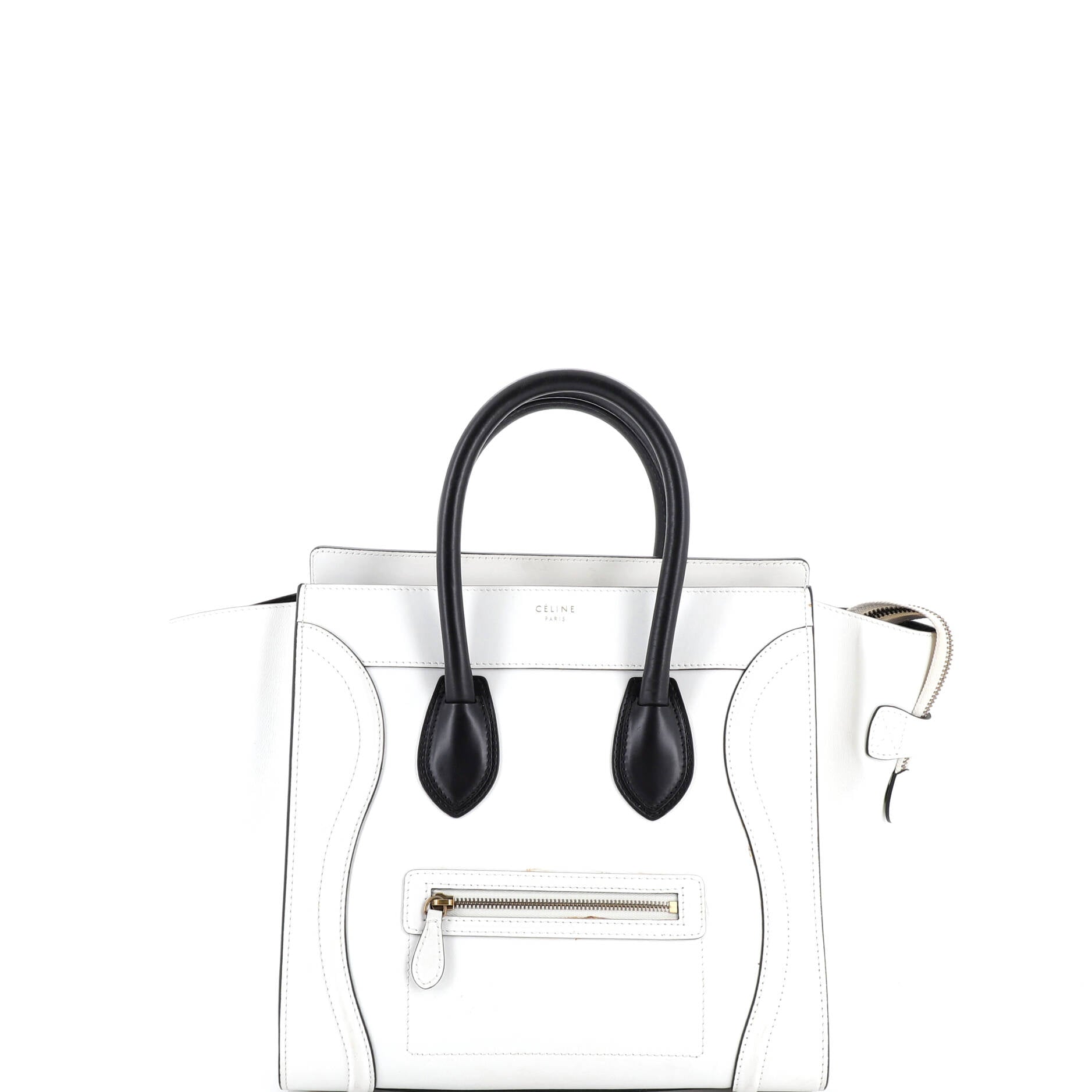 Bicolor Luggage Bag Leather Mini