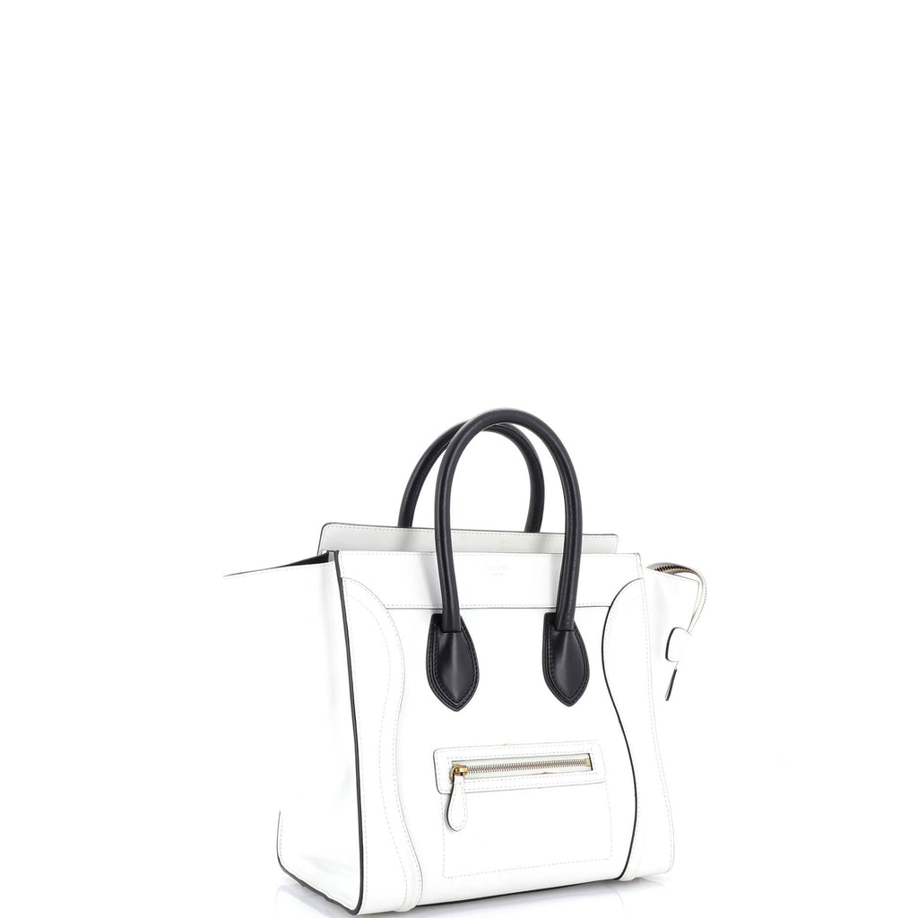 Bicolor Luggage Bag Leather Mini