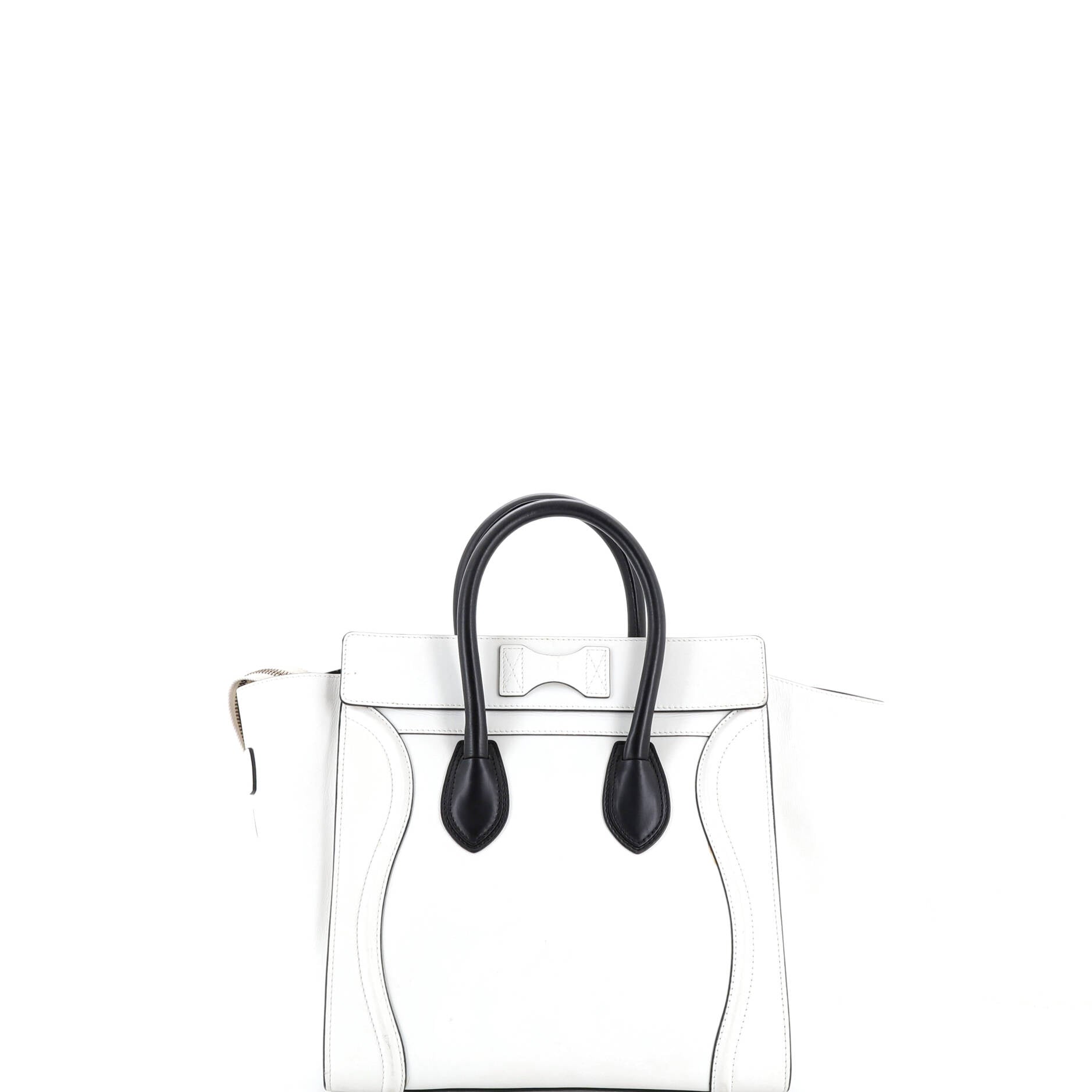 Bicolor Luggage Bag Leather Mini