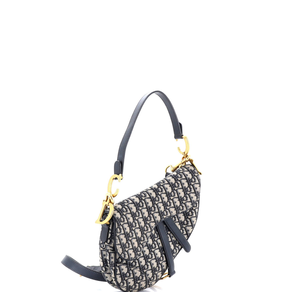 Saddle Handbag with Strap Oblique Canvas Medium