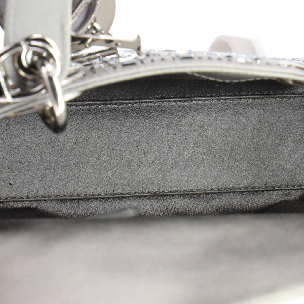 Lady Dior Bag Crystal Embellished Cannage Quilt Satin Mini